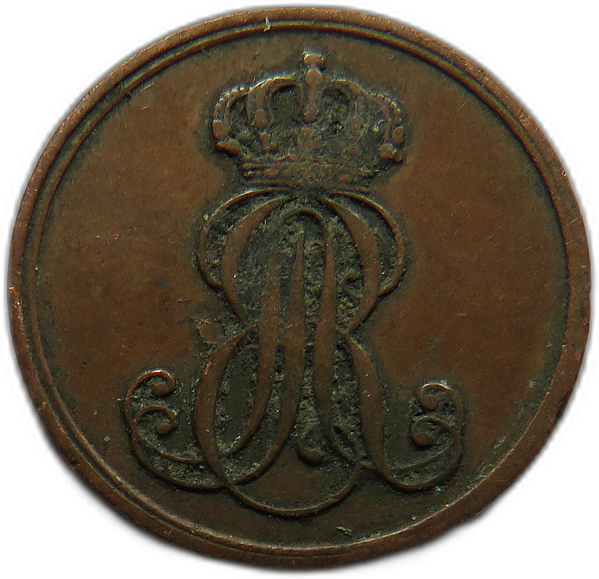 1851-B German States Hannover 1 Pfennig Coin