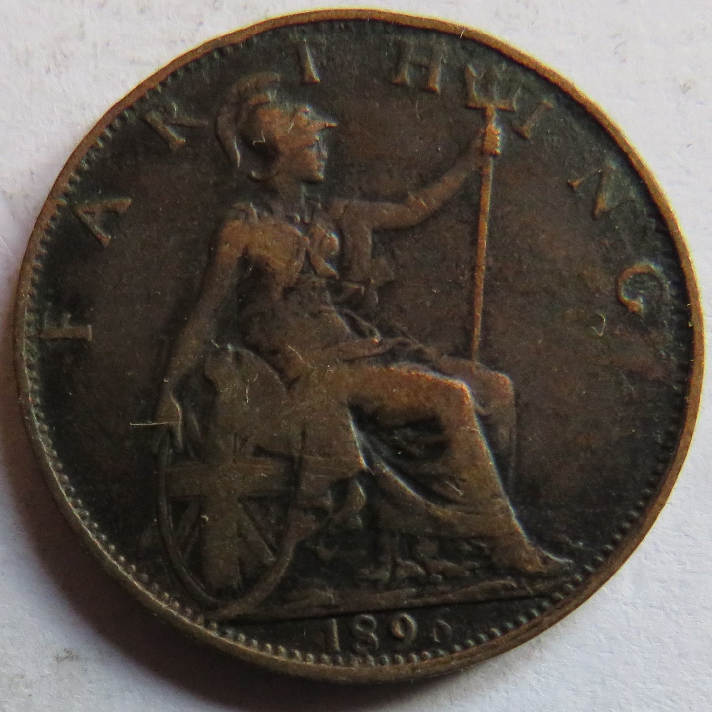 1896 Queen Victoria Farthing Coin - Great Britain