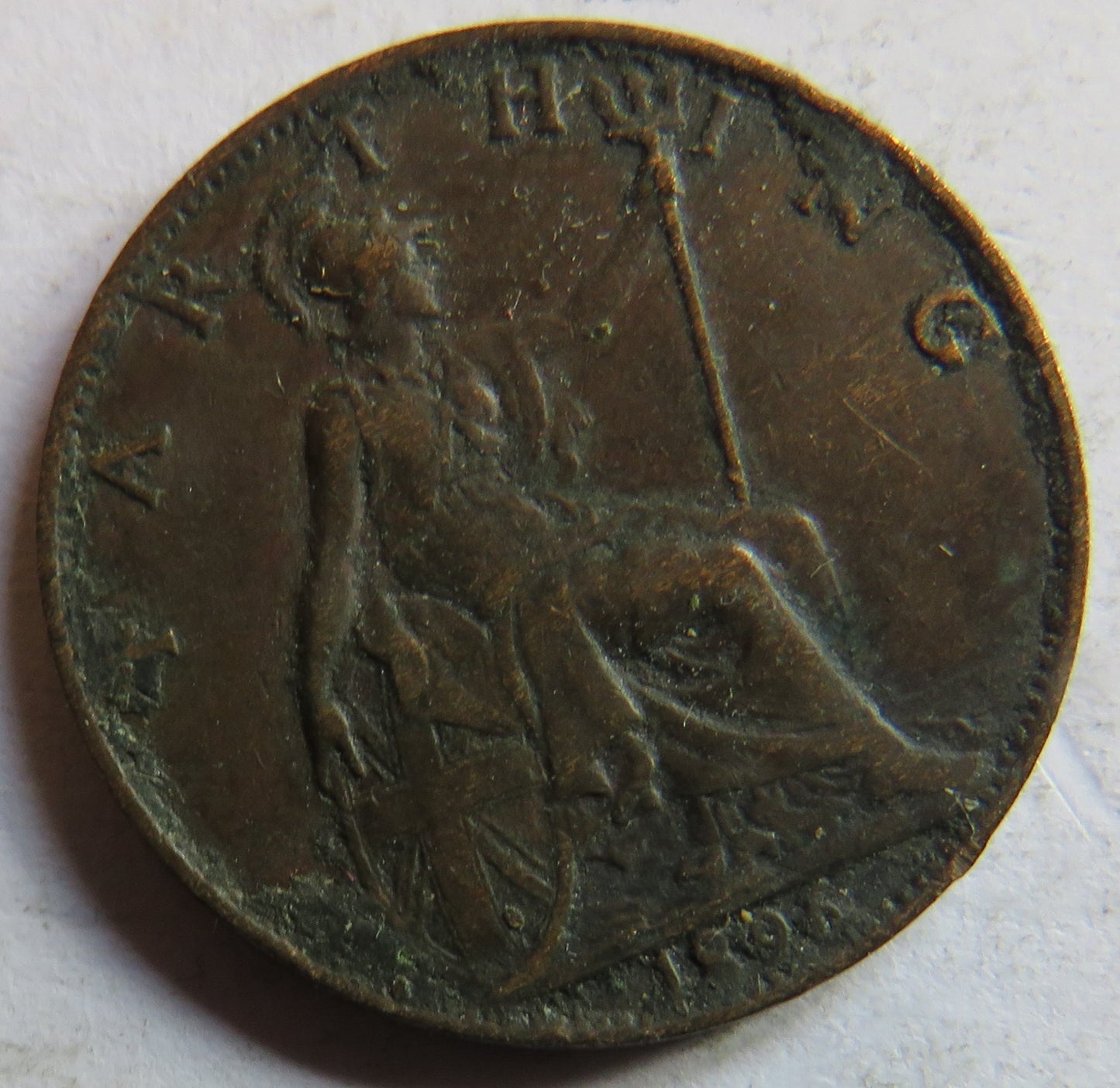 1896 Queen Victoria Farthing Coin - Great Britain