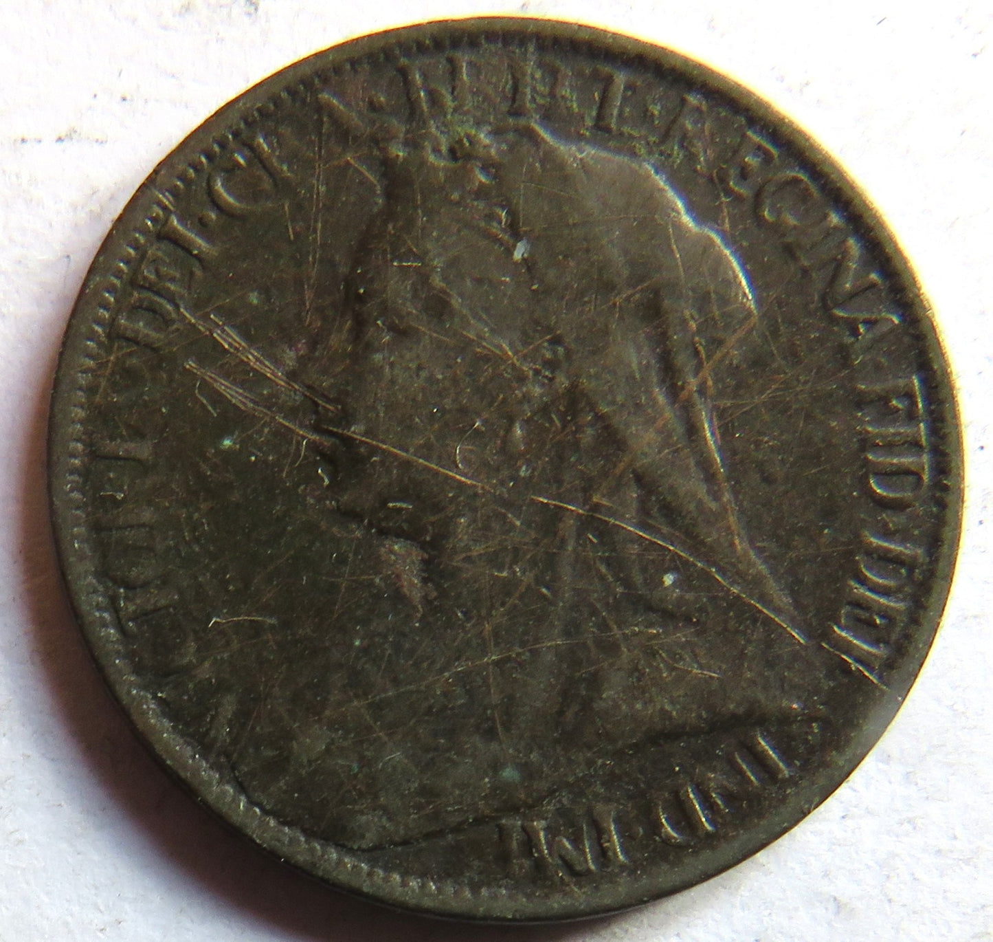 1901 Queen Victoria Farthing Coin - Great Britain