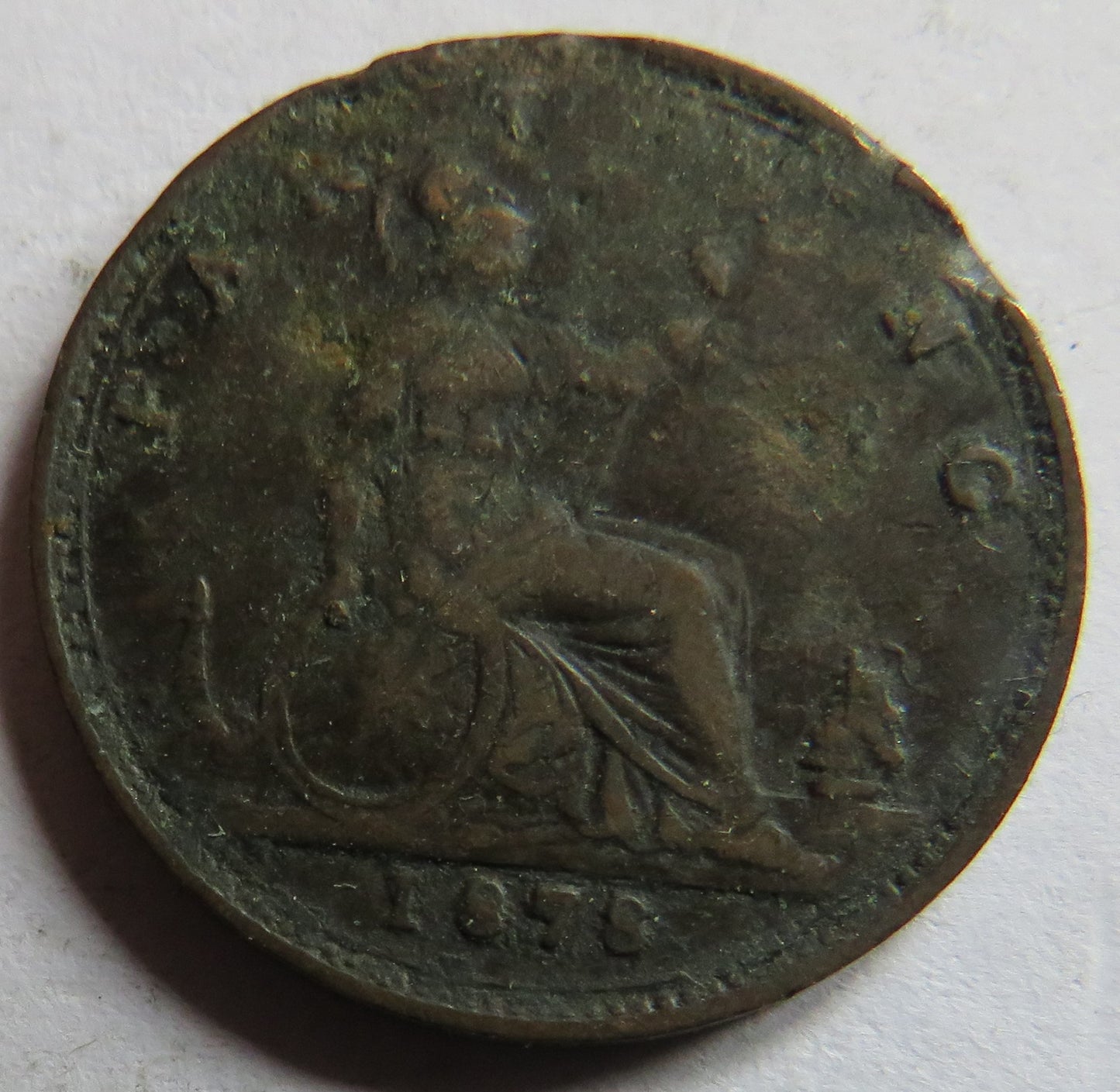 1878 Queen Victoria Bun Head Farthing Coin - Great Britain