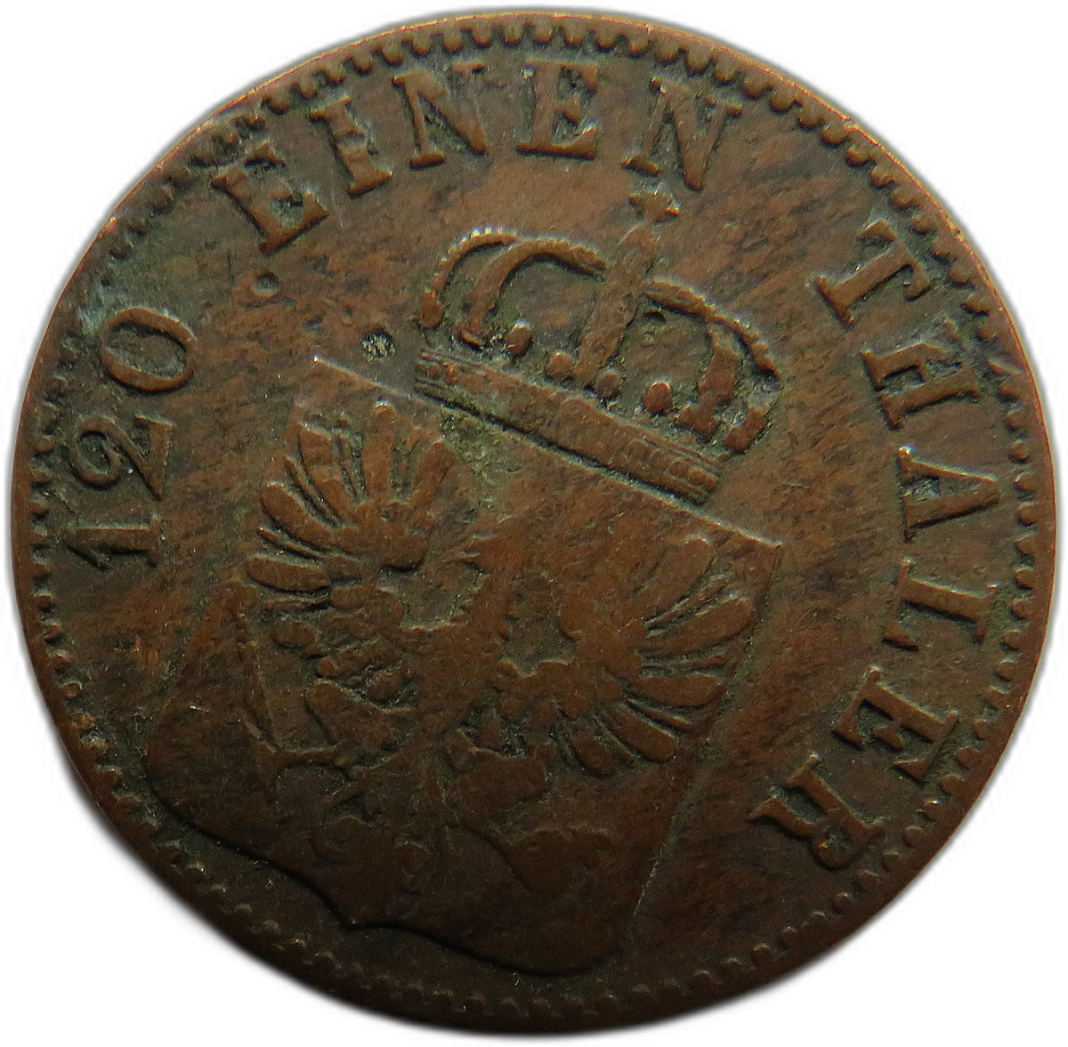 1861-A German States Prussia 3 Pfennig Coin