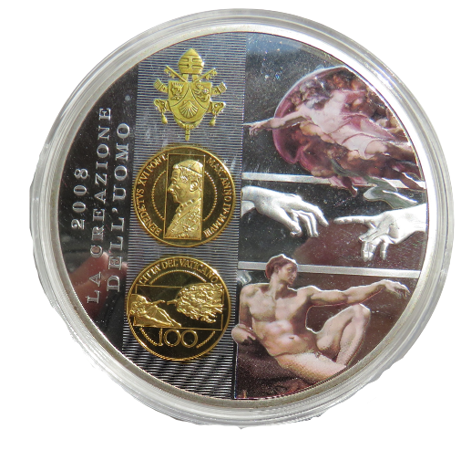 2008 La Creazione Dell'Uomo Vatican Large Commemorative Medal / Coin