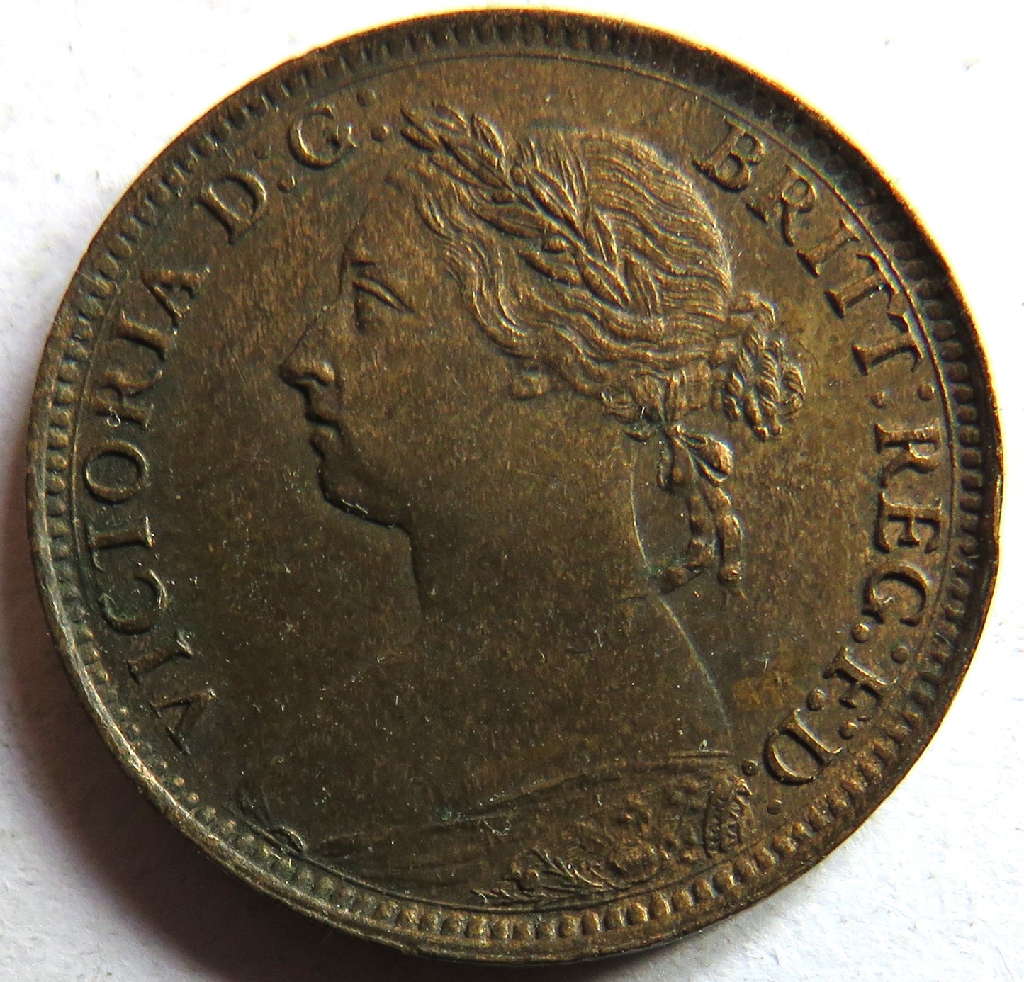 1888 Queen Victoria Bun Head Farthing Coin In Good Grade - Great Britain