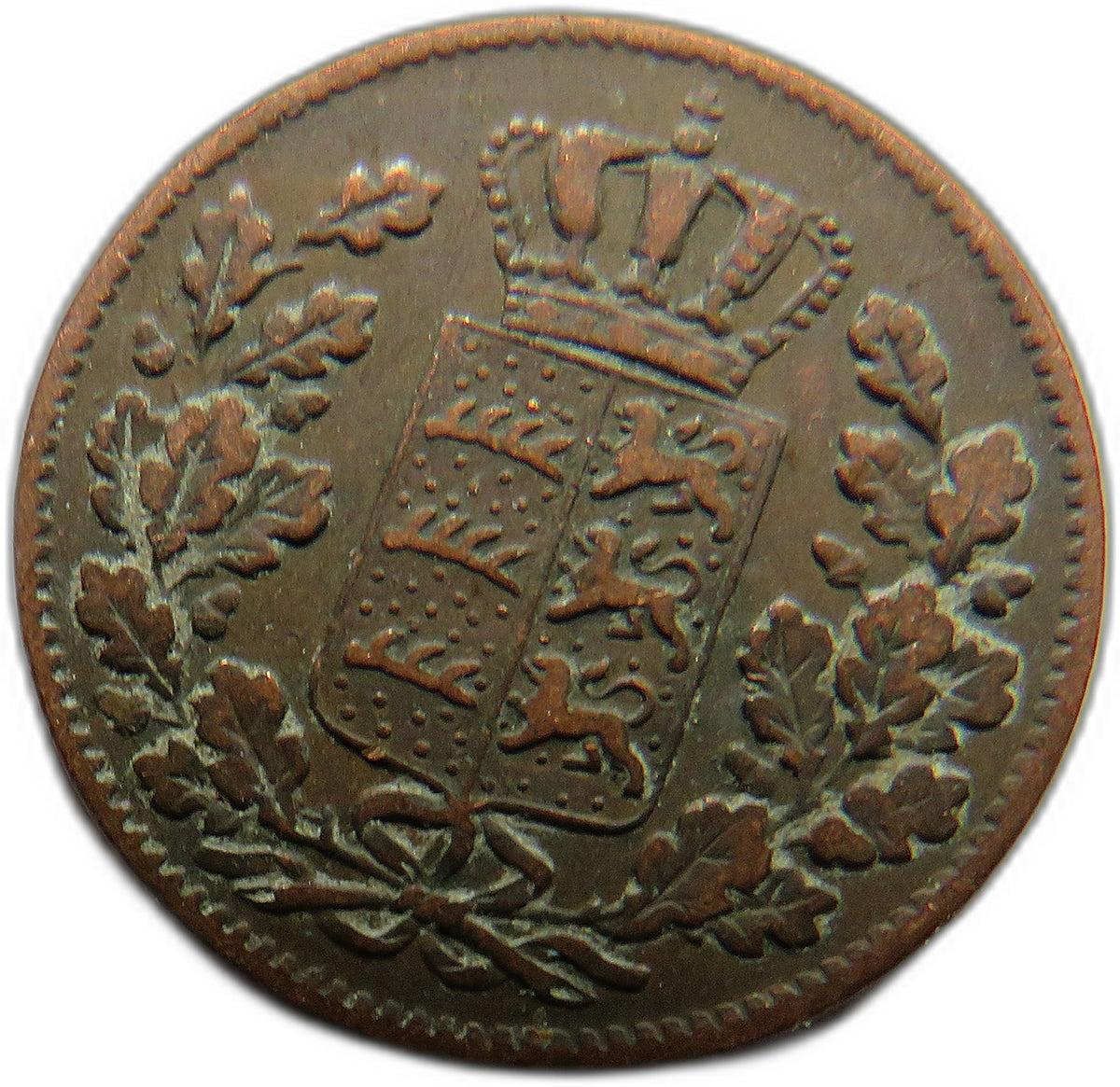 1847 German States Wurttemberg 1/2 Kreuzer Coin