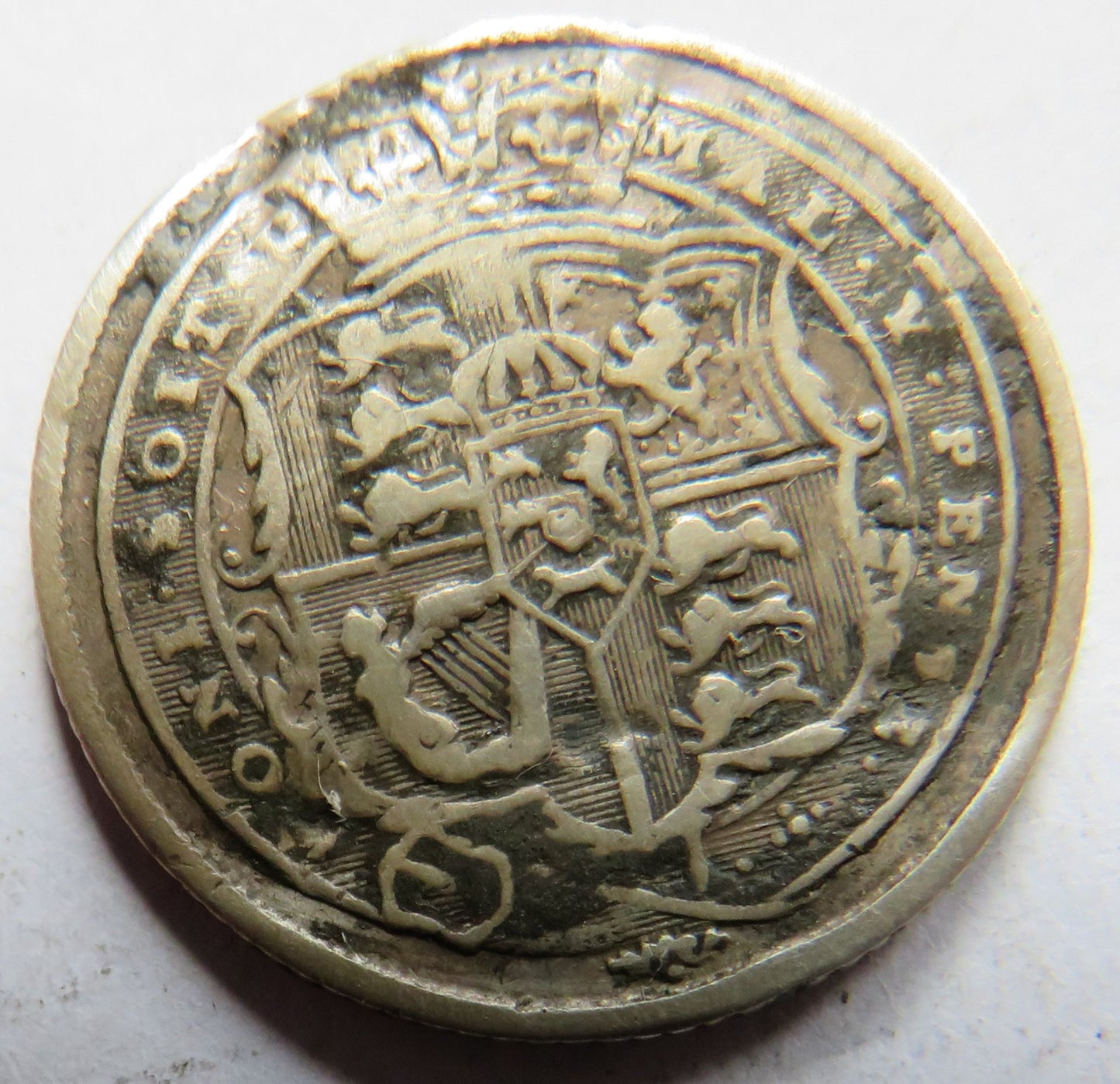 1818 King George III Silver Sixpence Coin - Great Britain