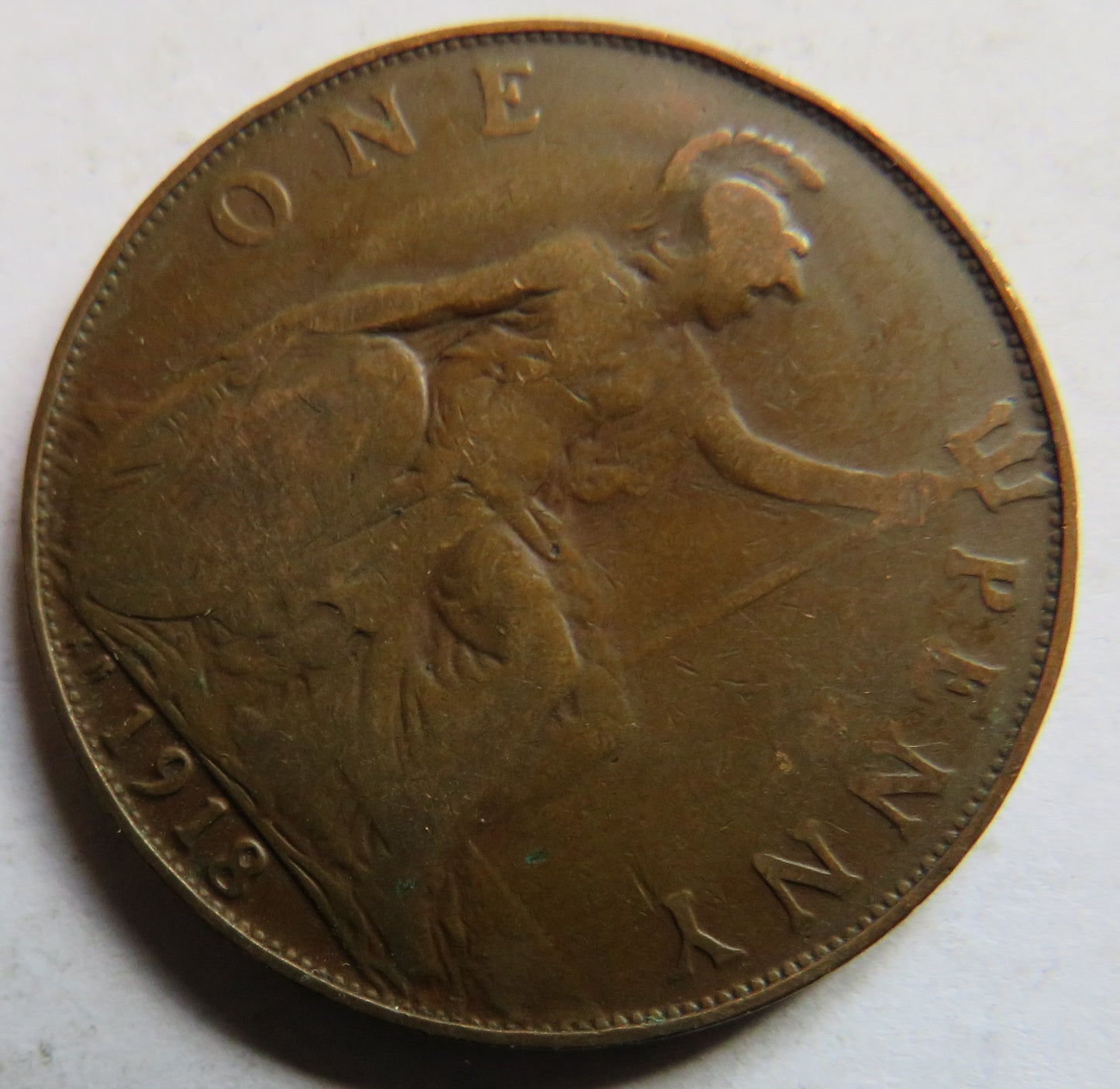 1918-KN King George V One Penny Coin - Great Britain