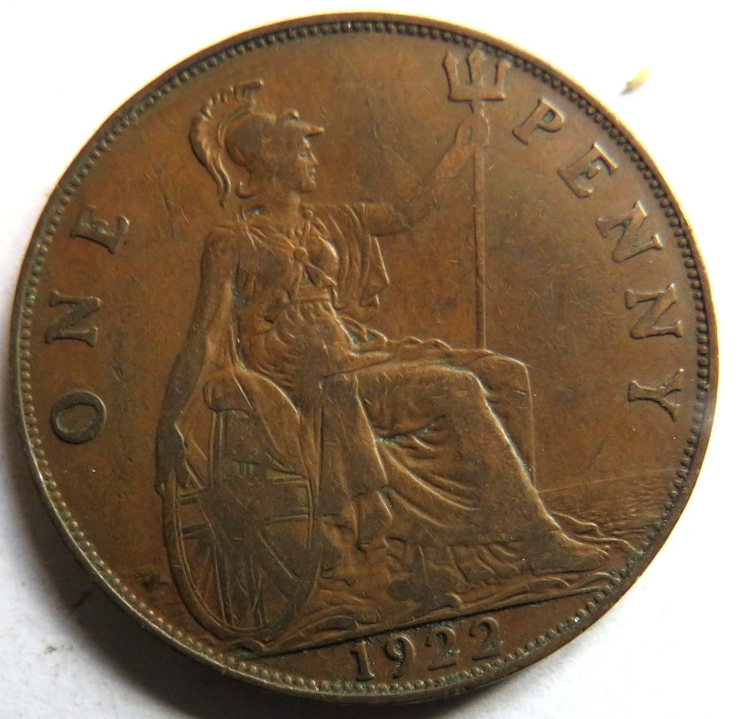 1922 King George V One Penny Coin - Great Britain