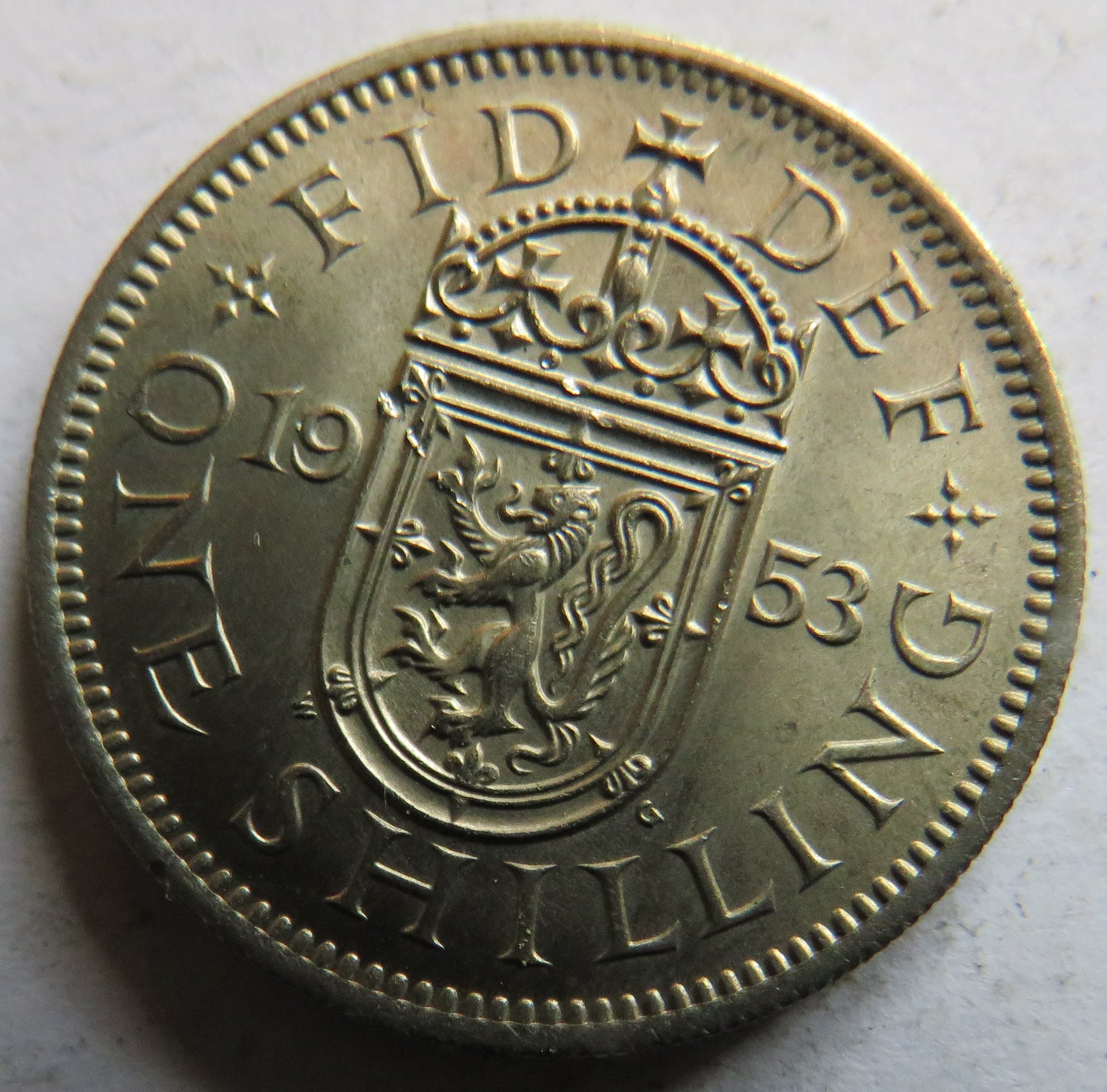 1953 Queen Elizabeth II (Scottish) One Shilling Coin In High Grade