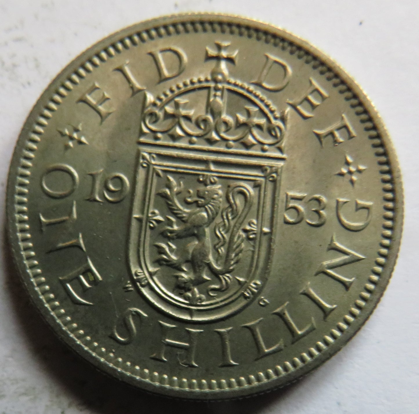 1953 Queen Elizabeth II (Scottish) One Shilling Coin In High Grade