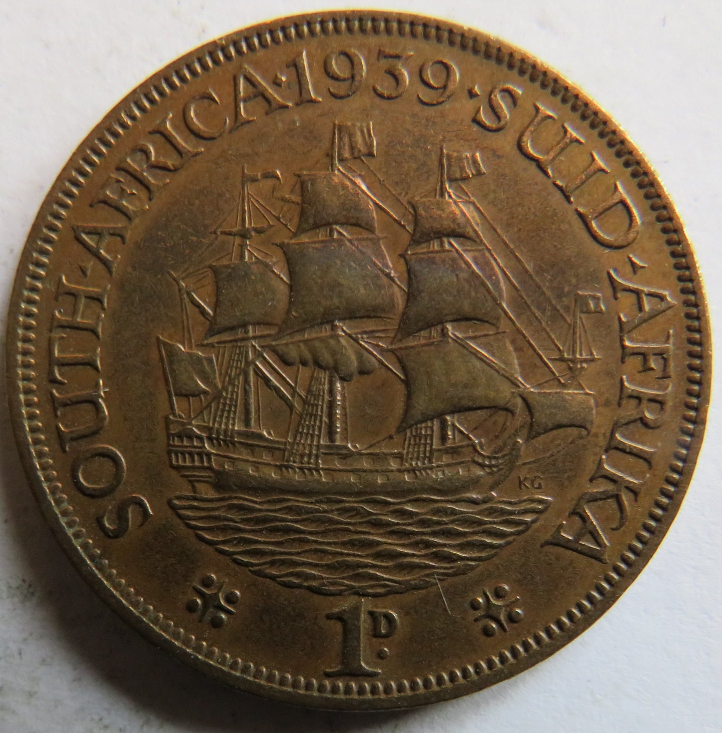 1939 King George VI South Africa One Penny Coin