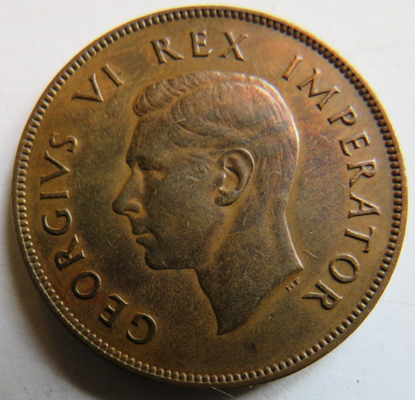 1939 King George VI South Africa One Penny Coin