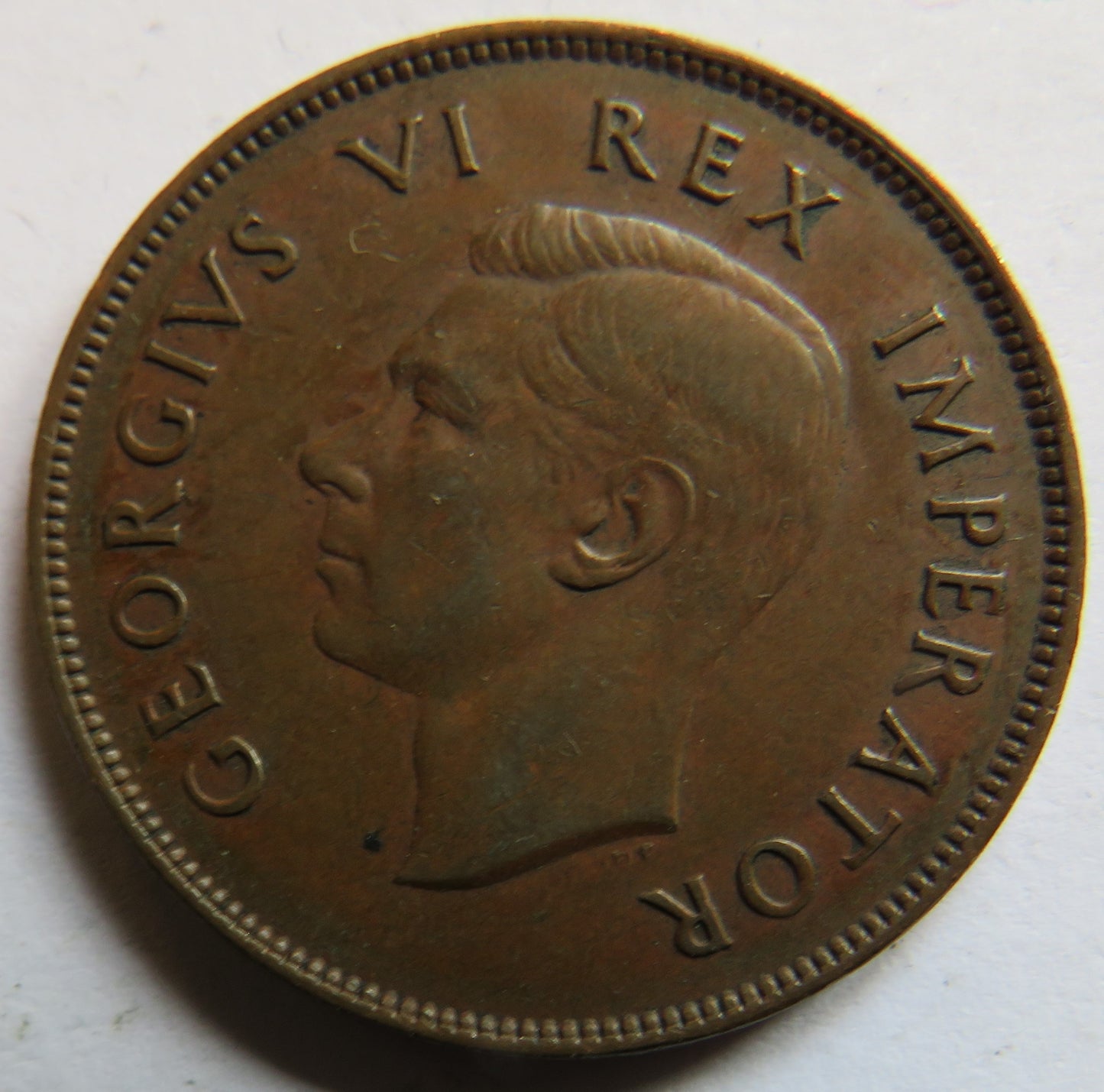 1941 King George VI South Africa One Penny Coin