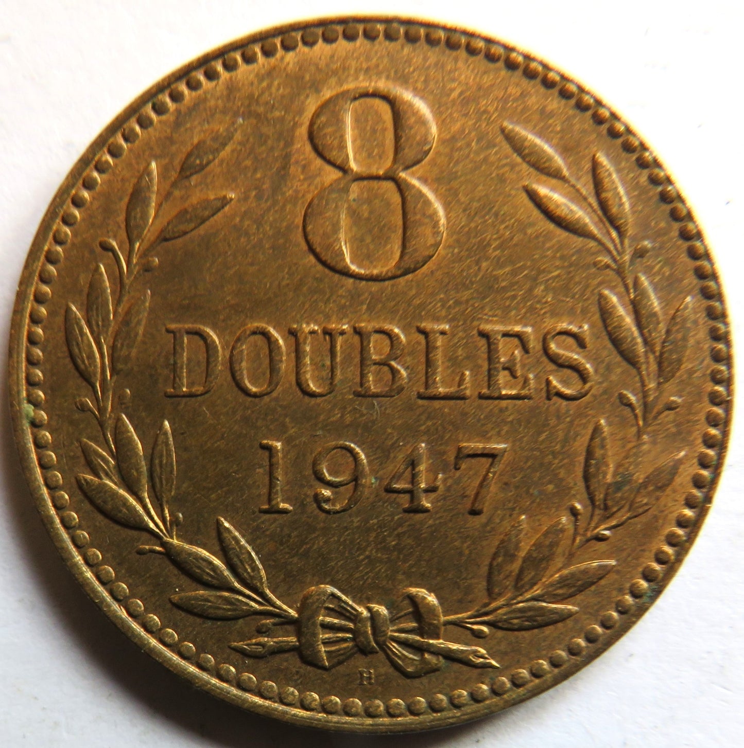 1947 Guernsey 8 Doubles Coin In High Grade