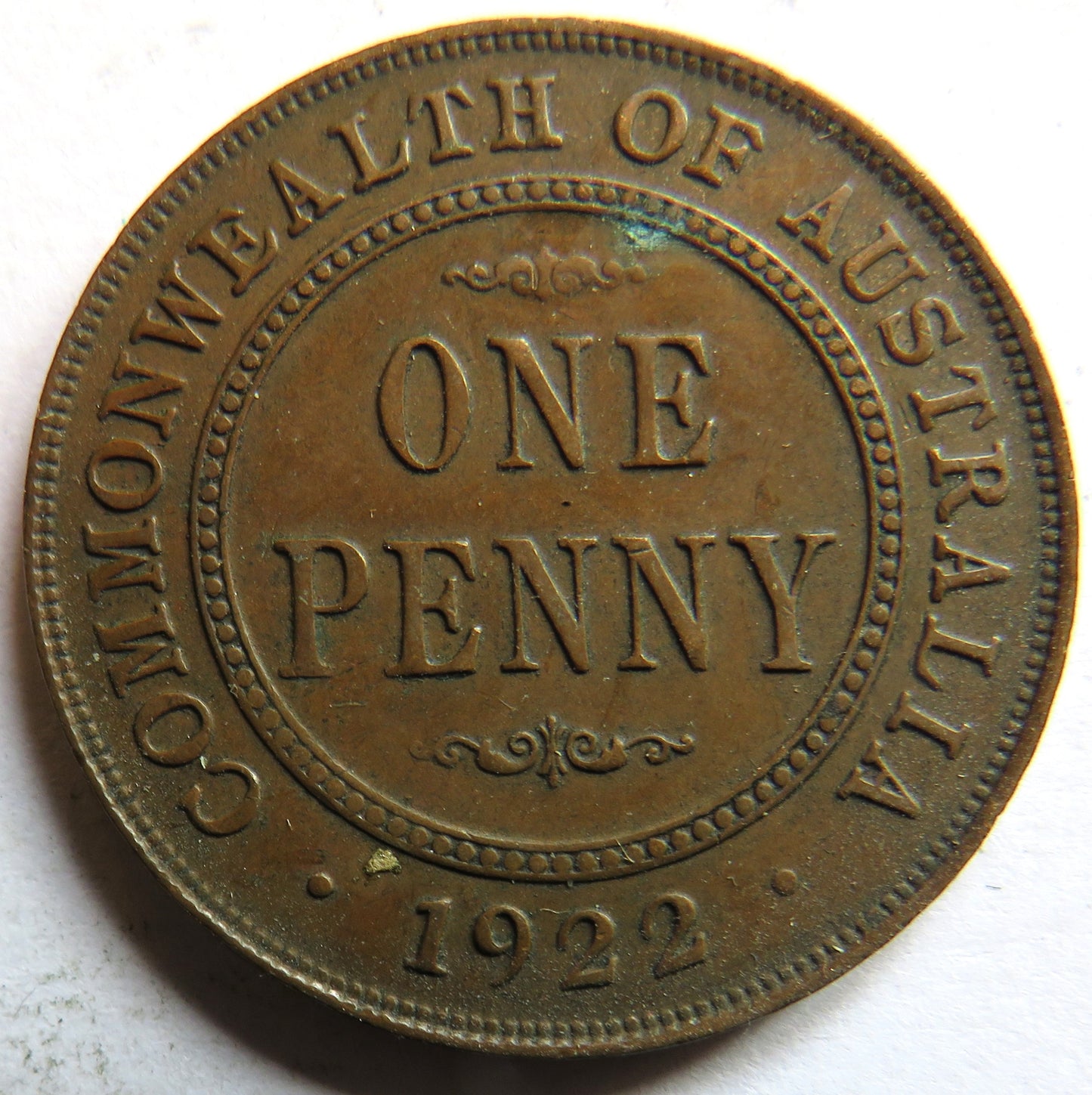 1922 King George V Australia One Penny Coin