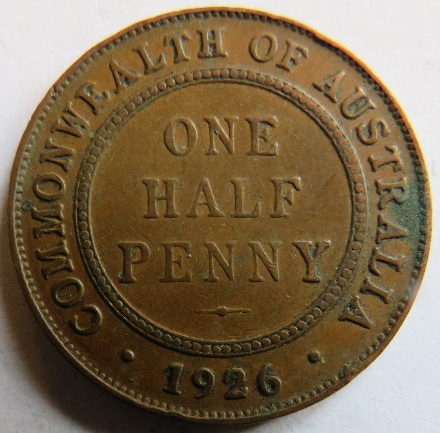 1926 King George V Australia Halfpenny Coin