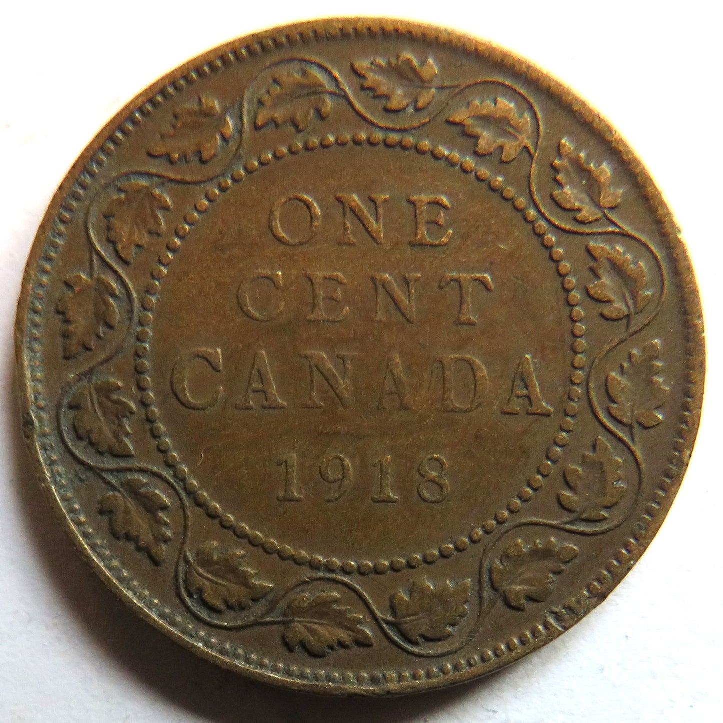 1918 King George V Canada One Cent Coin