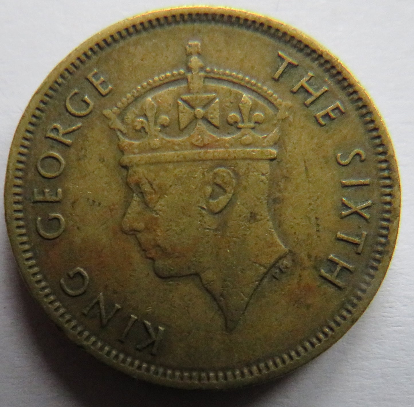 1950 King George VI Hong Kong 10 Cents Coin