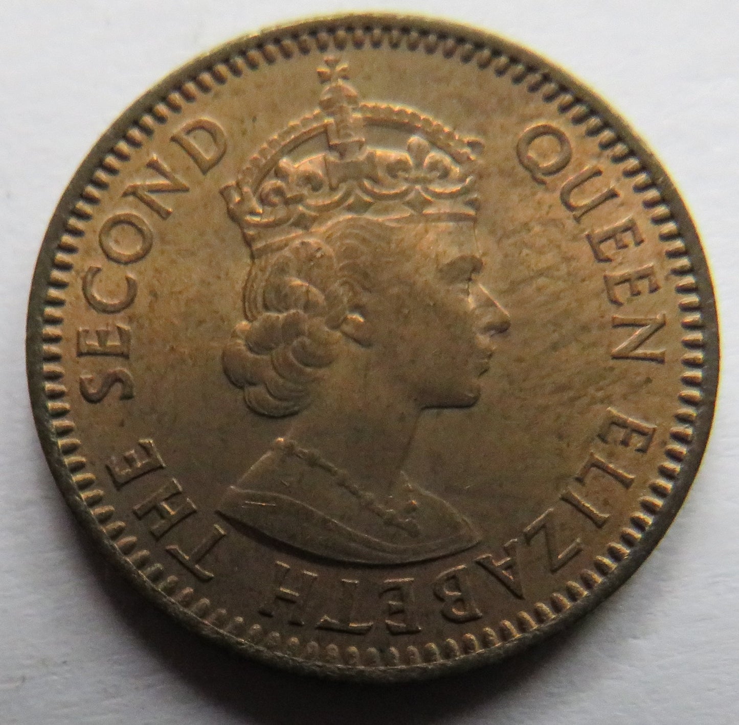 1956 Queen Elizabeth II Mauritius One Cent Coin High Grade