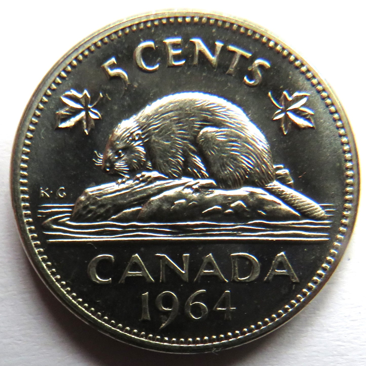 1964 Queen Elizabeth II Canada Proof Like 5 Cents Coin