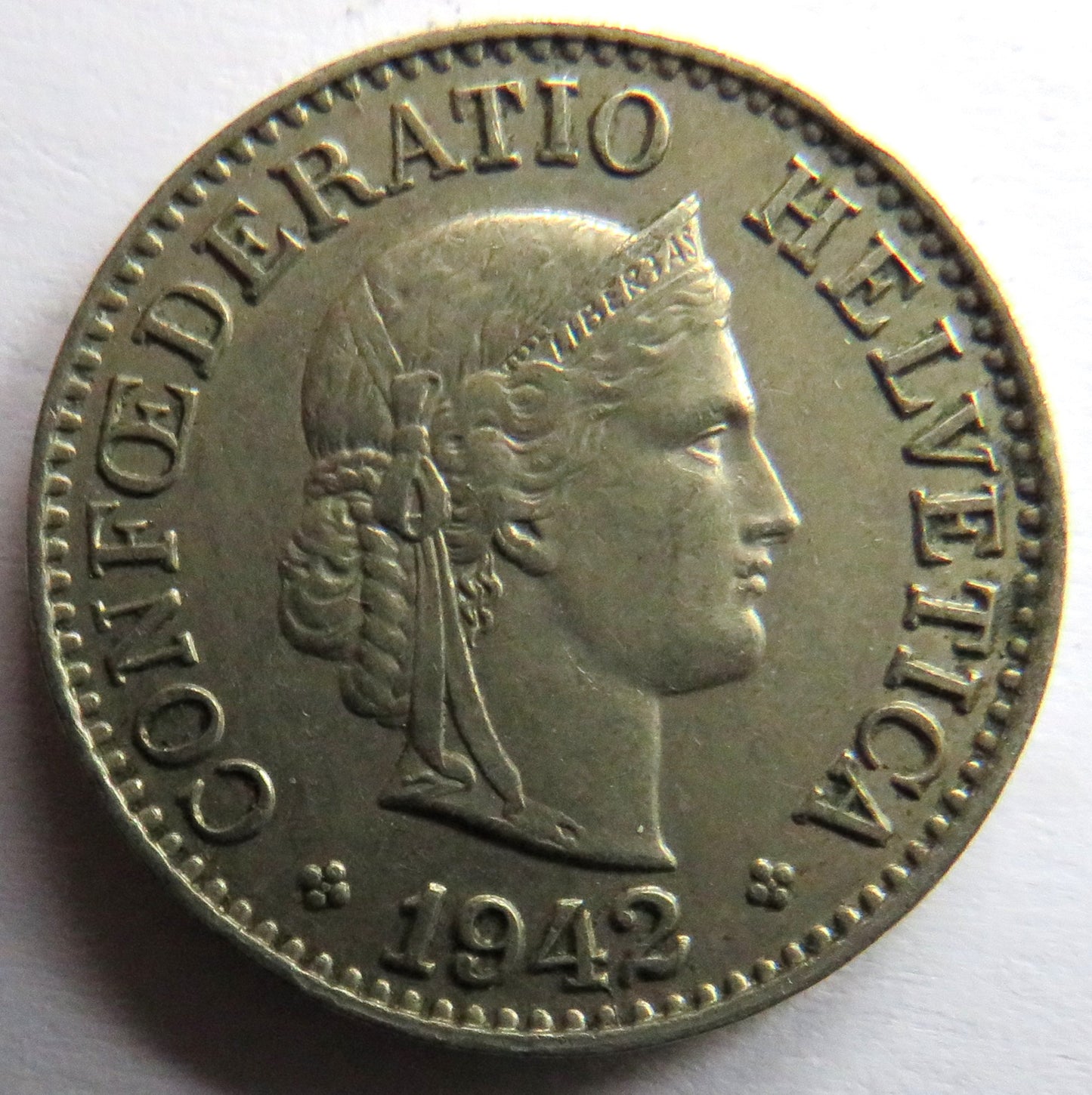 1942 Switzerland 10 Rappen Coin