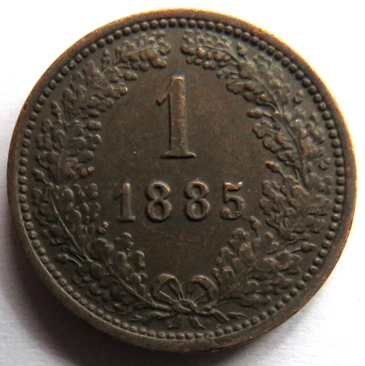 1885 Austria One Kreuzer Coin