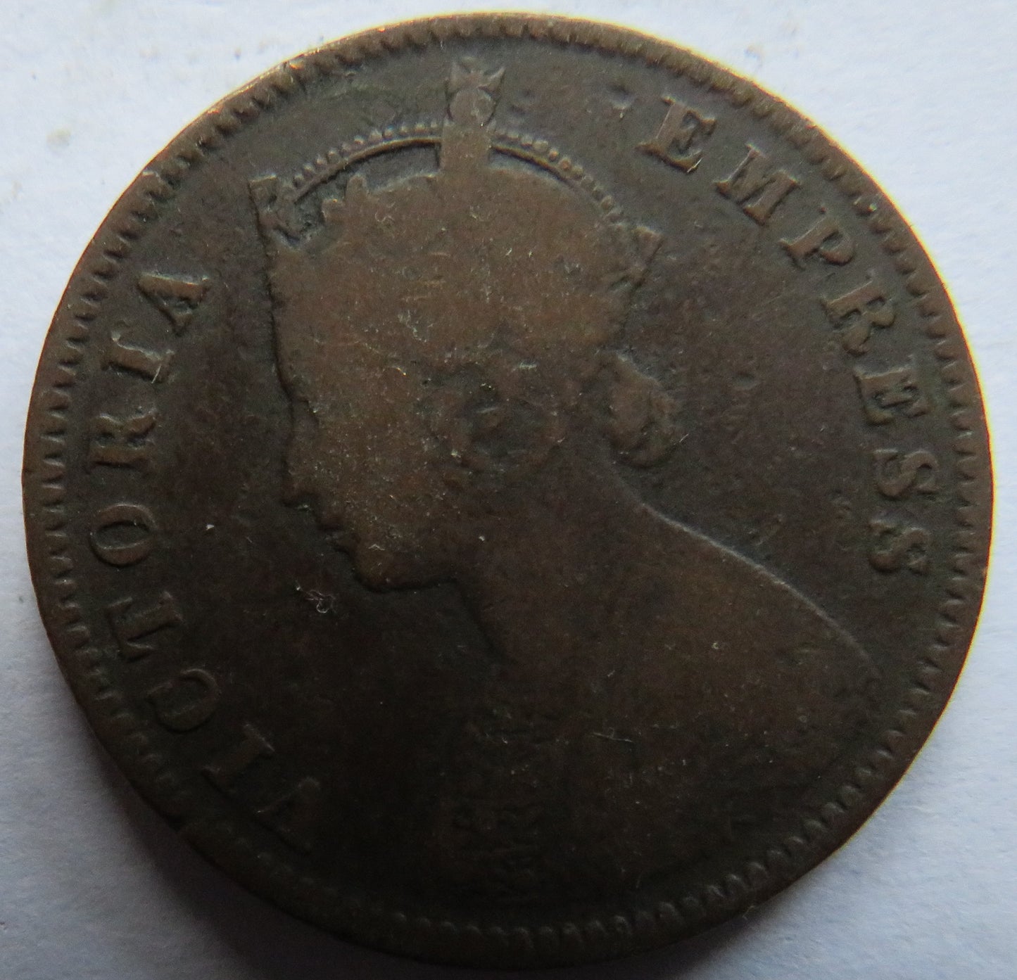 1891 Queen Victoria India 1/4 Quarter Anna Coin