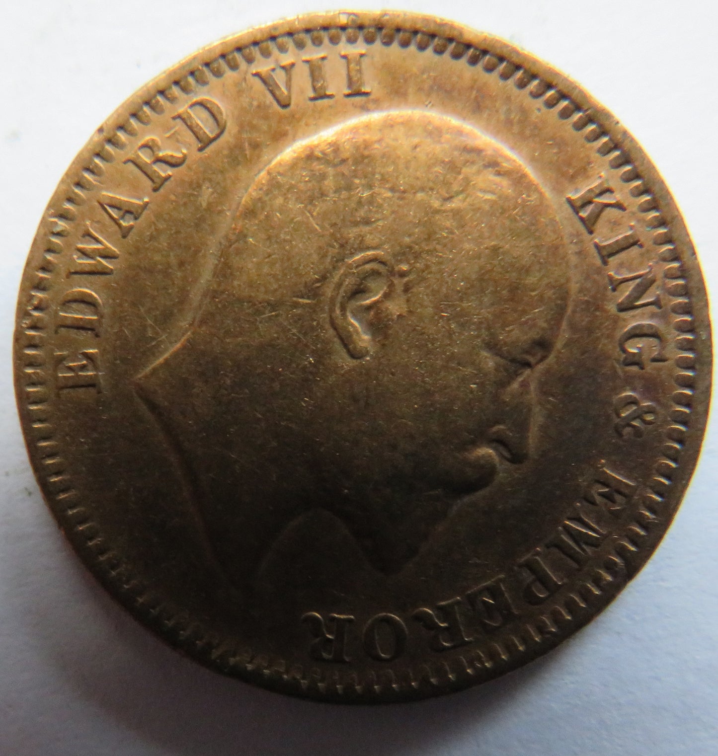 1908 King Edward VII India 1/4 Quarter Anna Coin