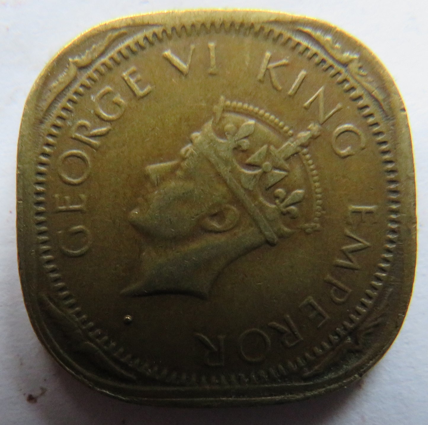 1943 King George VI India 2 Annas Coin
