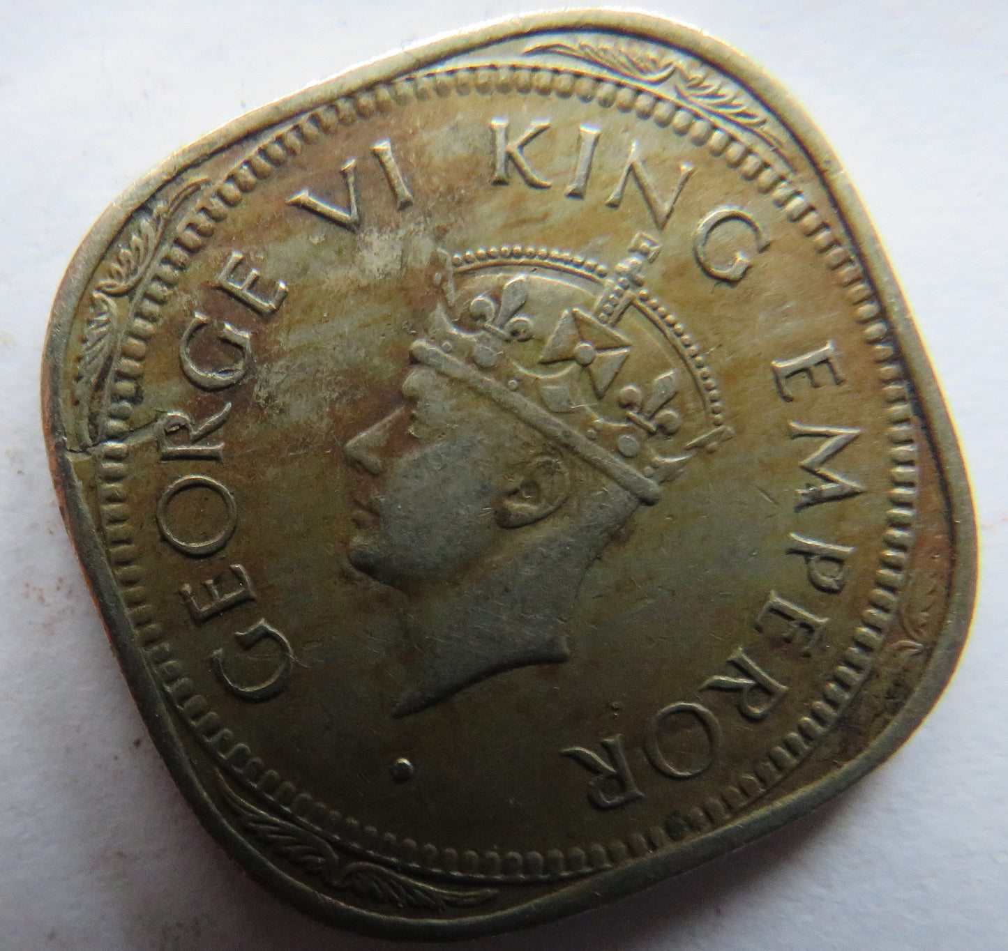 1947 King George VI India 2 Annas Coin