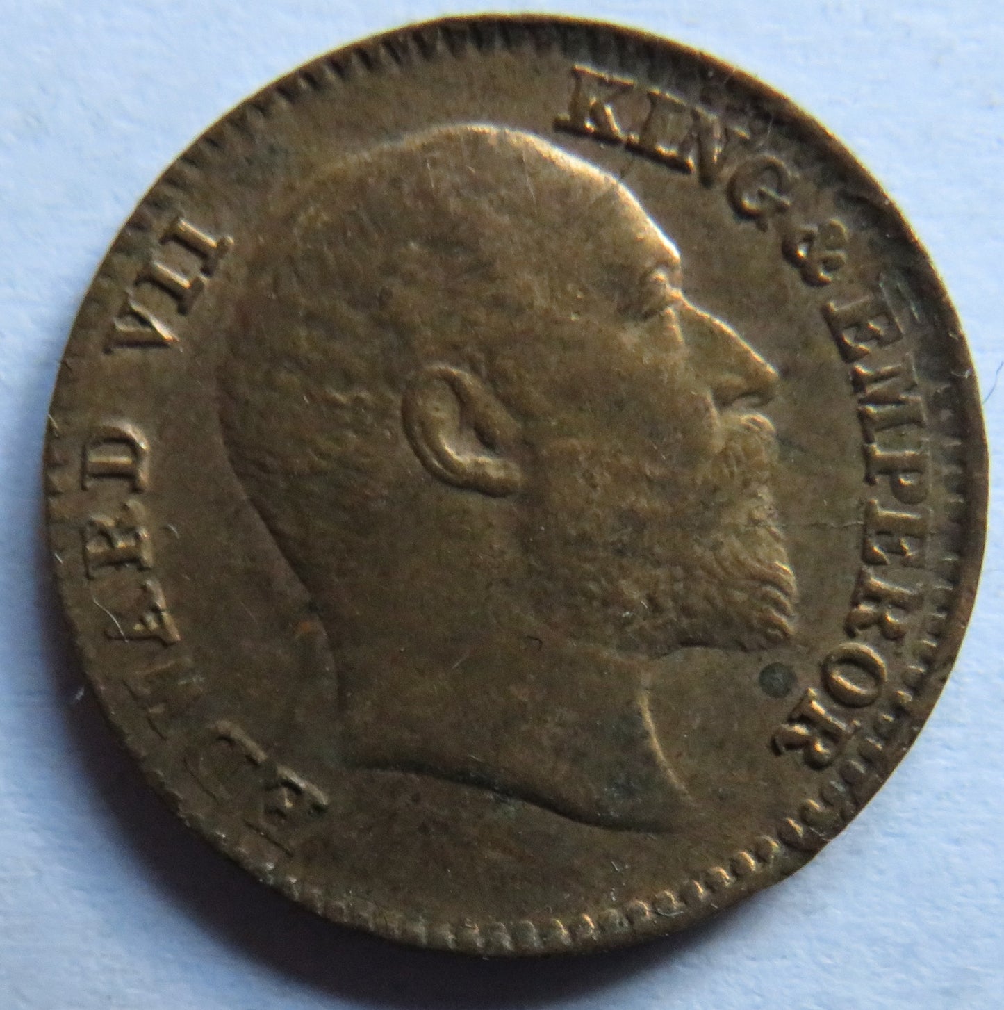 1907 King Edward VII India 1/12th Anna Coin High Grade