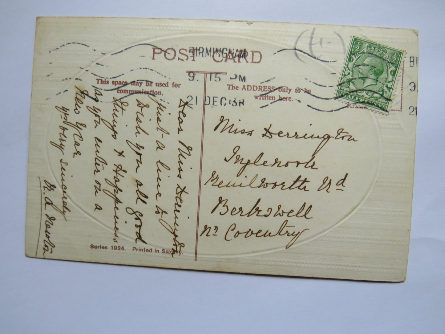 Vintage Shipping "A Happy Birthday" Greetings Postcard
