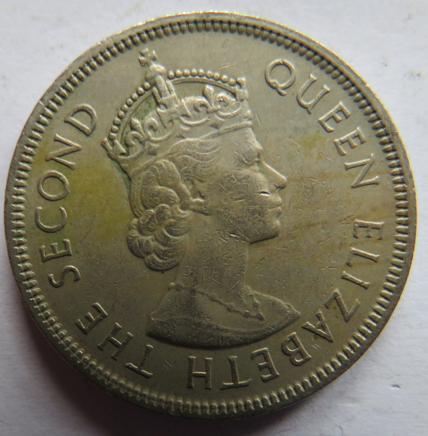 1975 Queen Elizabeth II Mauritius One Rupee Coin