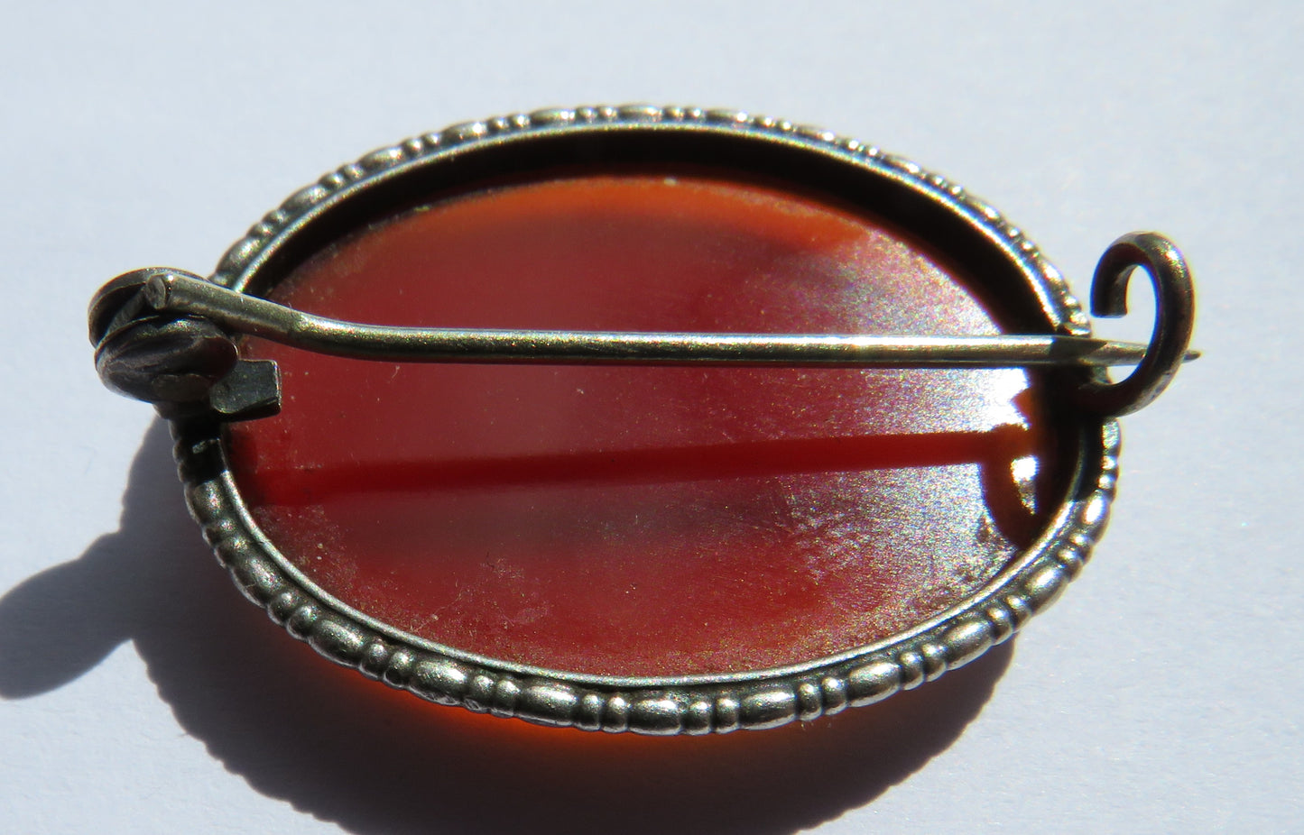 Vintage Silver & Carnelian Ladies Brooch