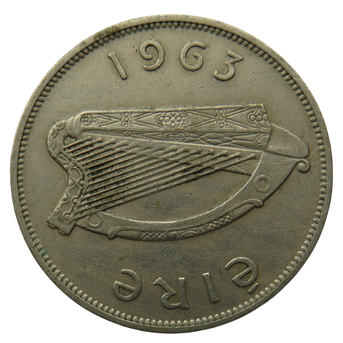 1963 Eire Ireland Halfcrown Coin