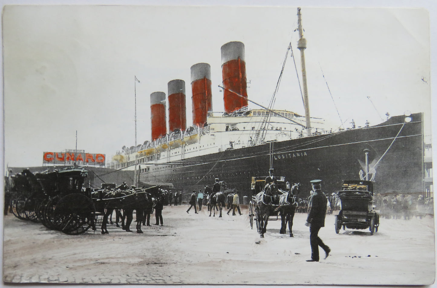 Antique Postcard of Cunard R.M.S. / RMS Lusitania 1912 Postmark