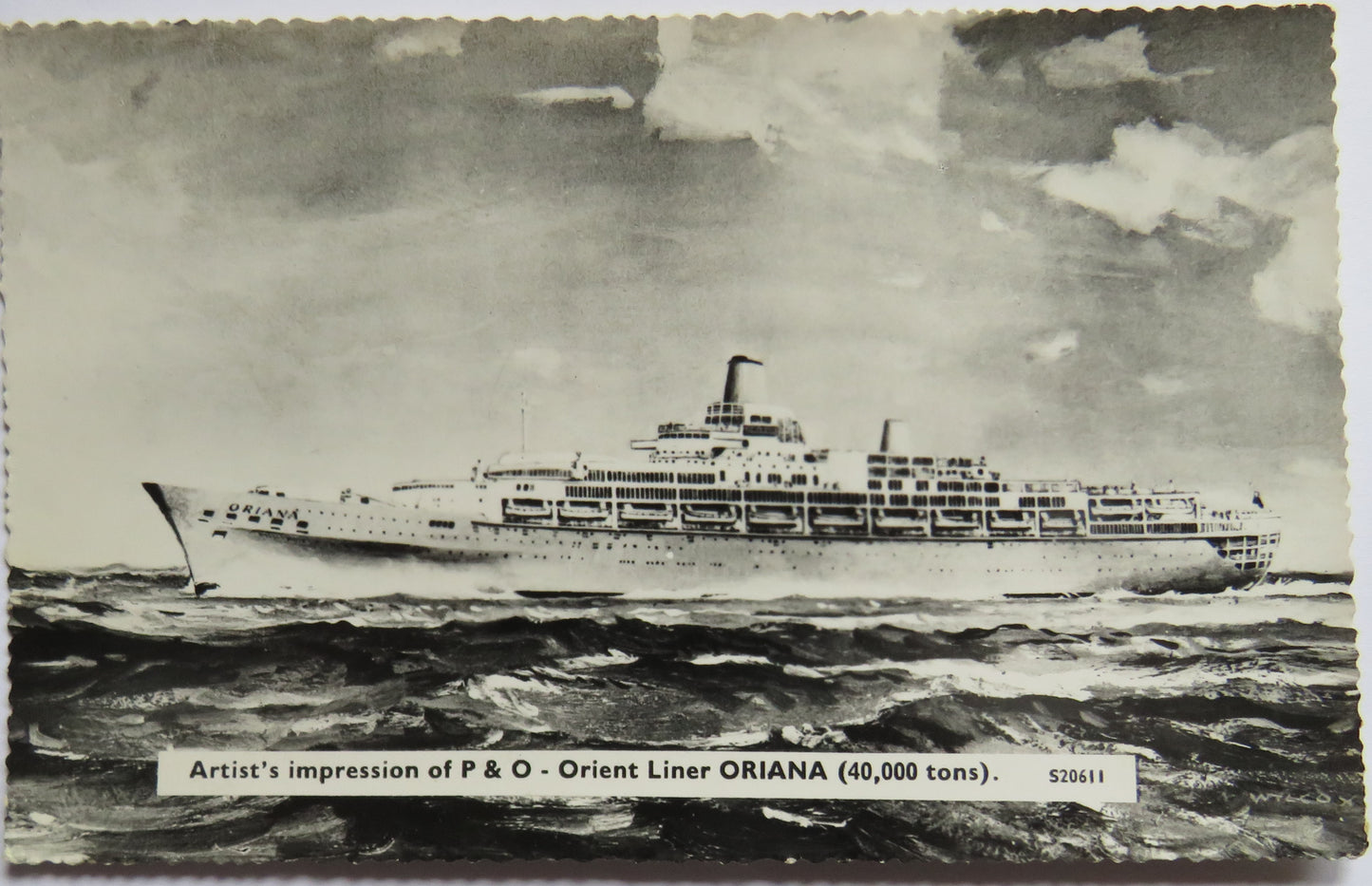 Vintage Postcard of Artist's Impression of P & O Orient Liner Oriana