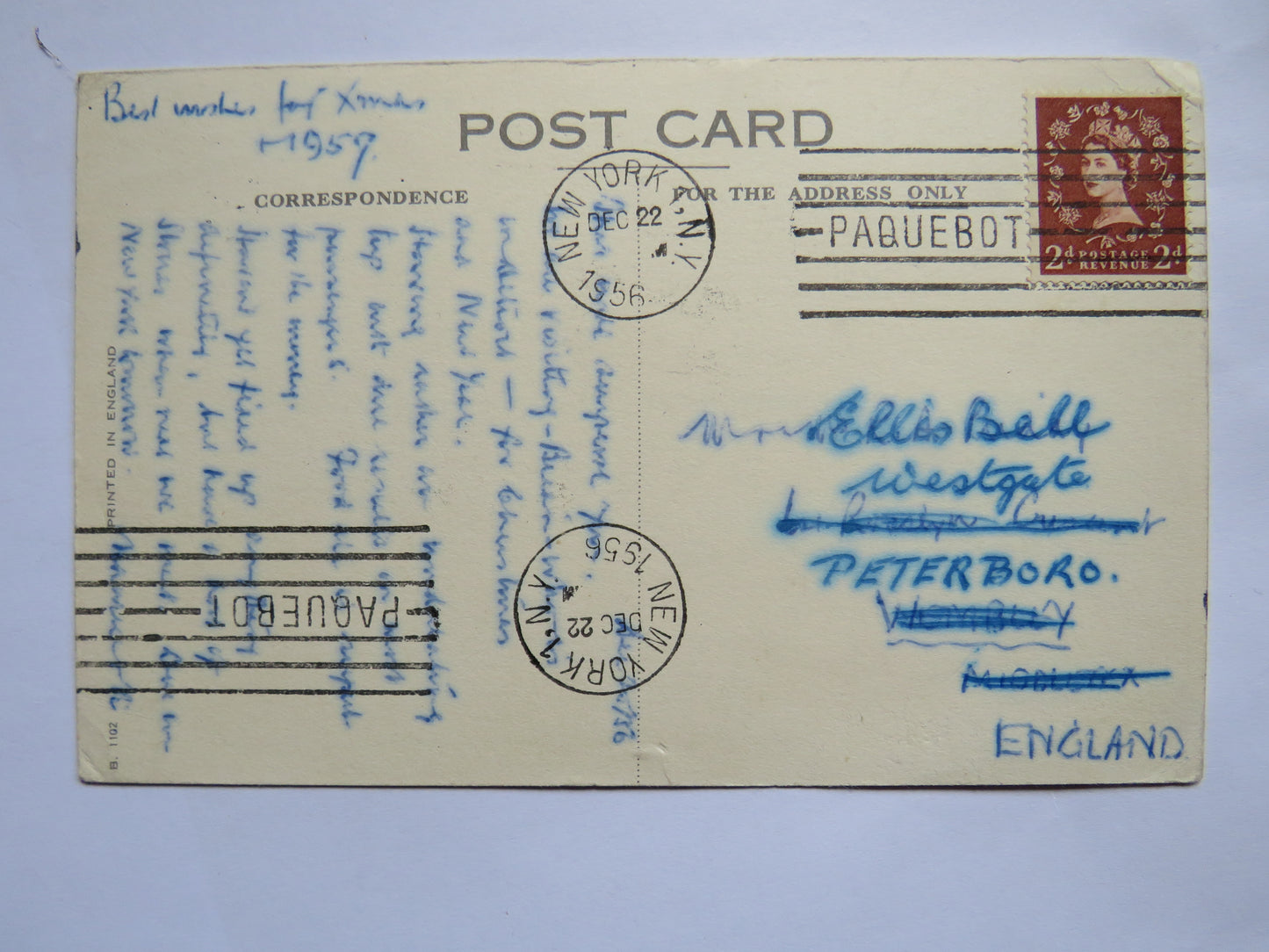 Vintage Postcard of Cunard R.M.S. /RMS "Mauretania" 1956