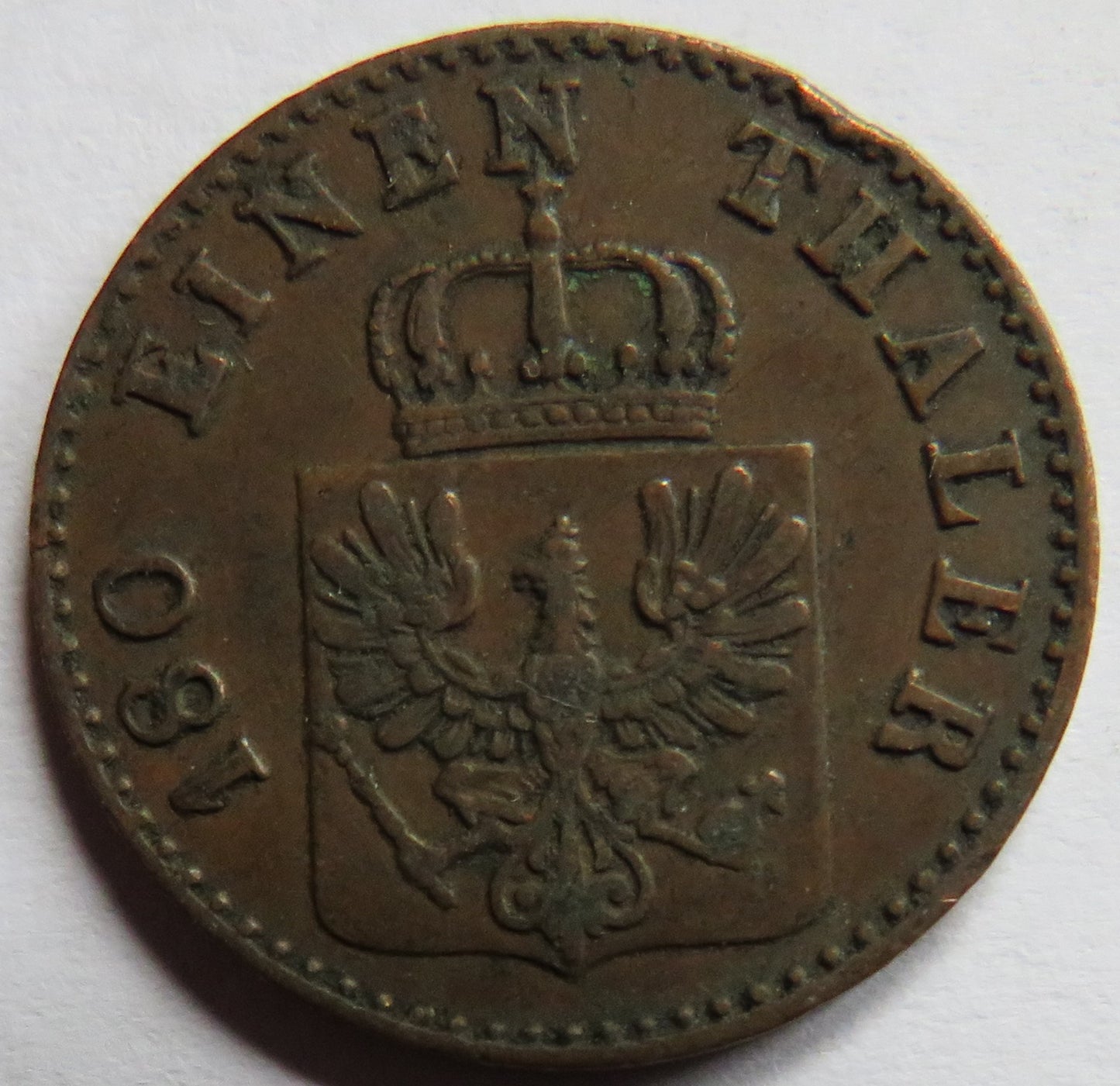 1850-A German States Prussia 2 Pfennig Coin