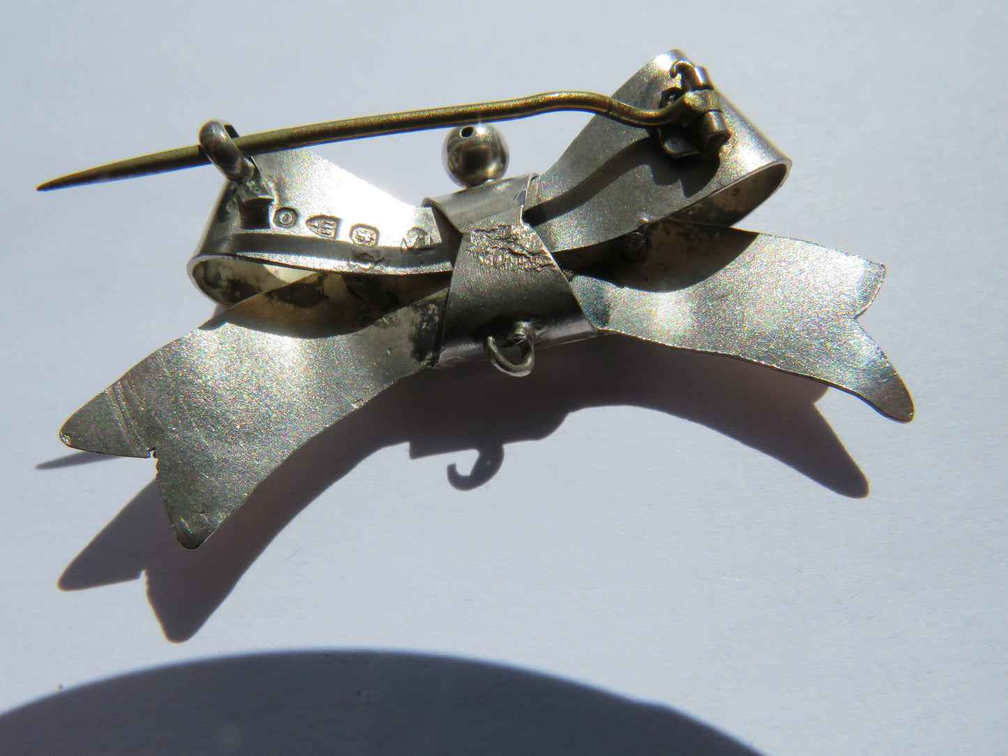 Antique Victorian Sterling Silver & Gold Mizpah Brooch Chester 1897
