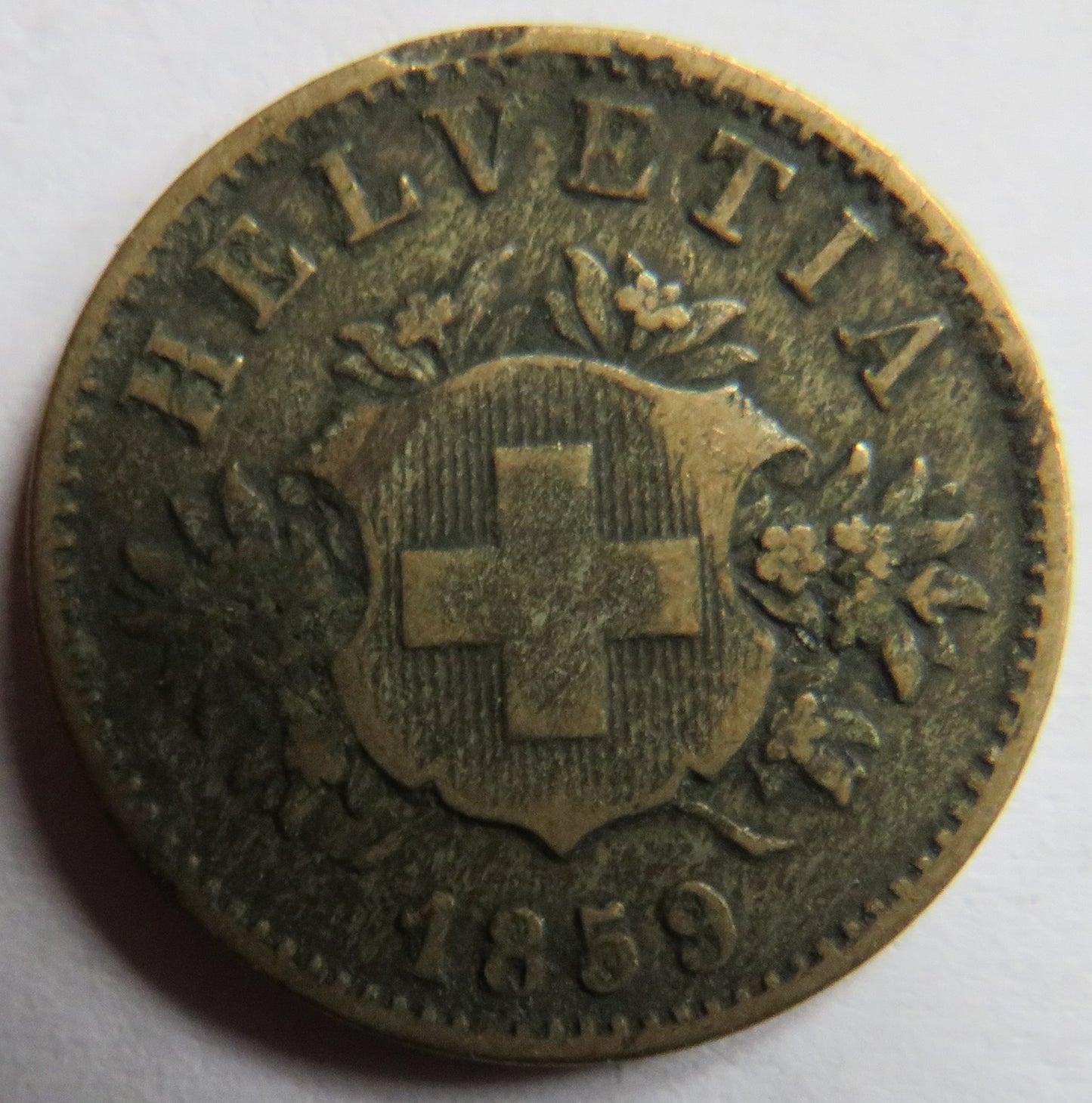 1859 Switzerland 20 Rappen Coin