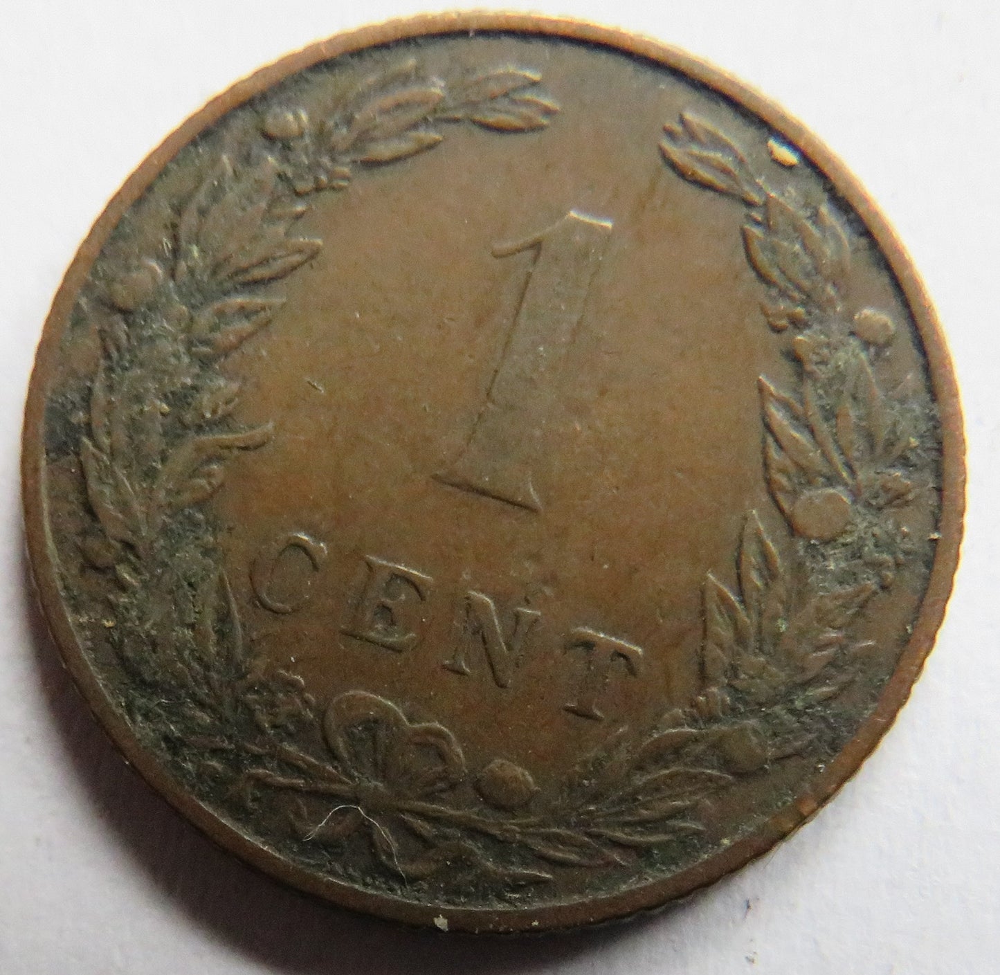 1907 Netherlands One Cent Coin