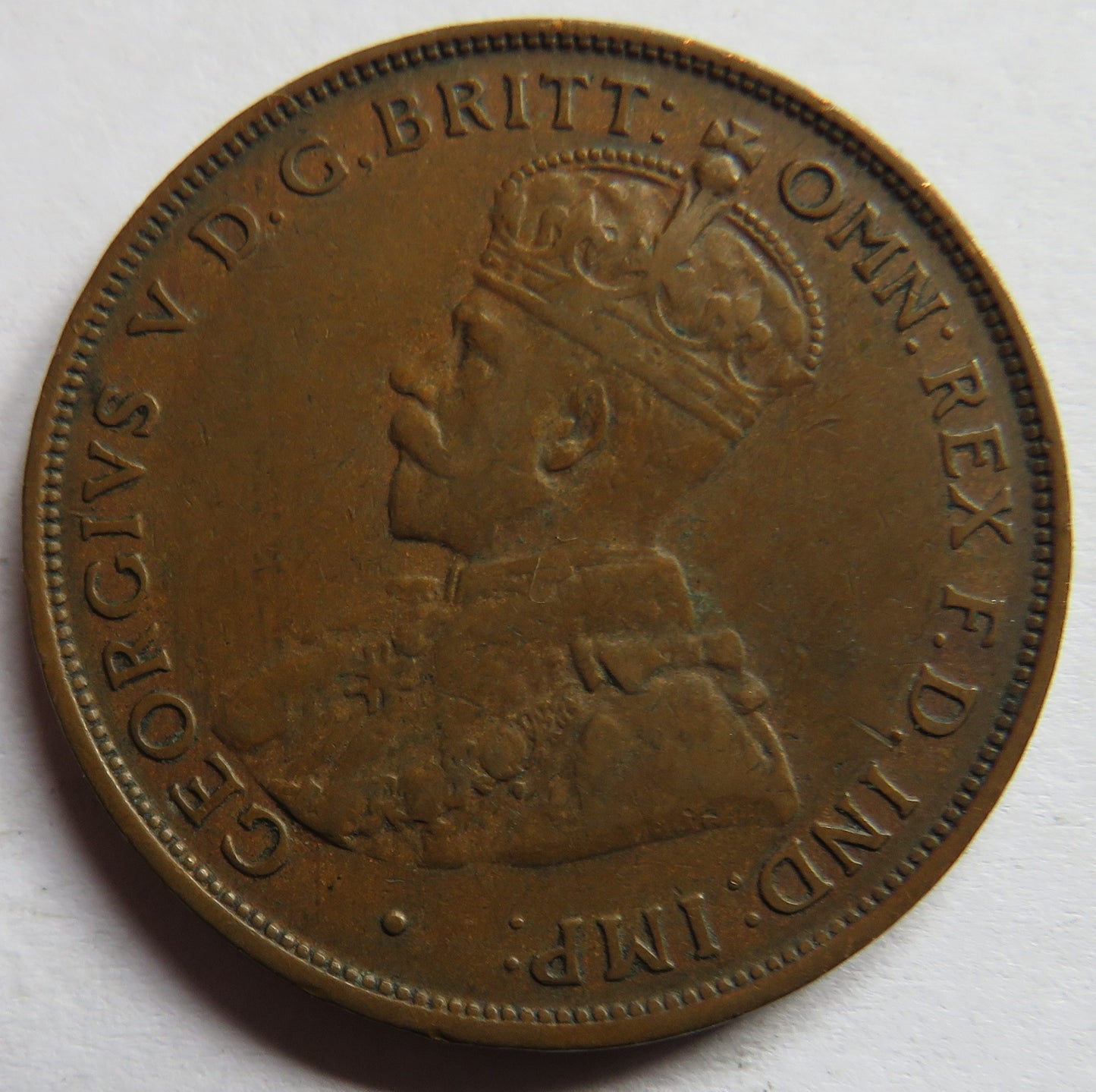 1934 King George V Australia One Penny Coin