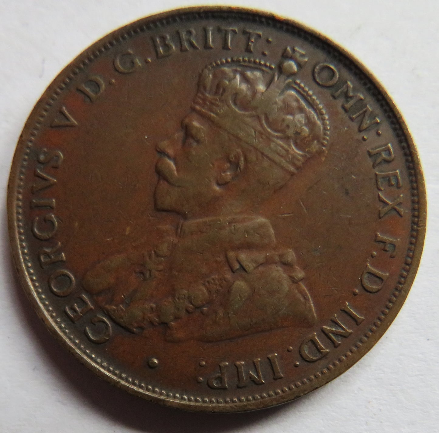 1934 King George V Australia One Penny Coin