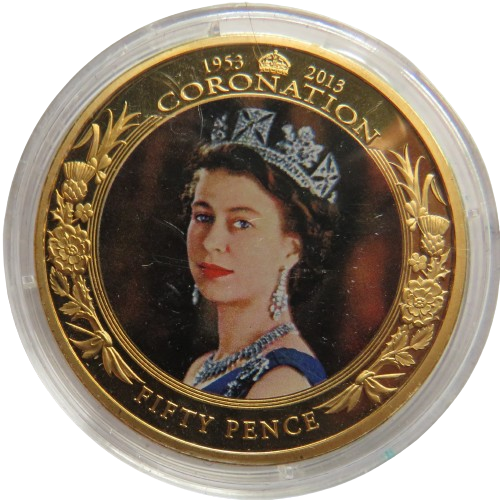 2013 Jersey 50p Coin Coronation Anniversary Commemorative Coin