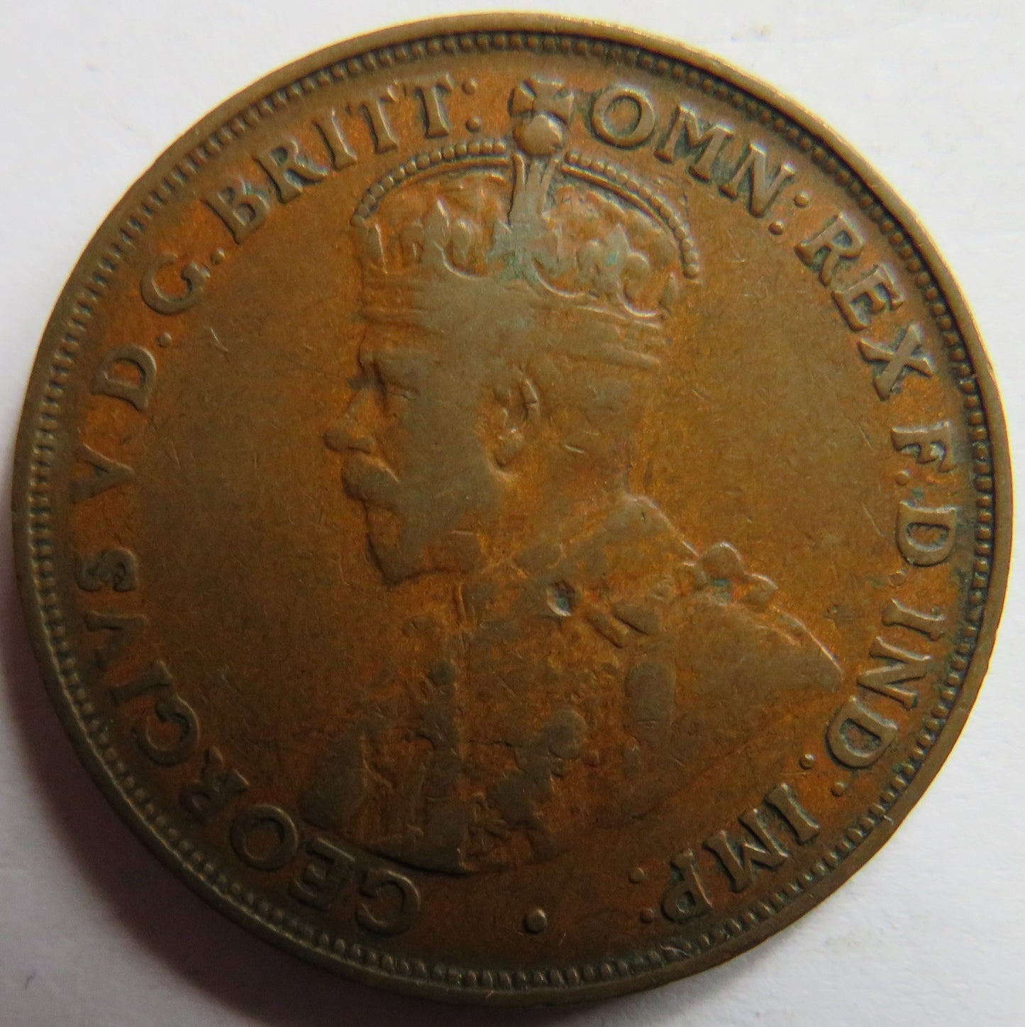 1921 King George V Australia One Penny Coin