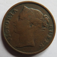 Load image into Gallery viewer, 1845 Queen Straits Settlements India Company Half Cent Coin
