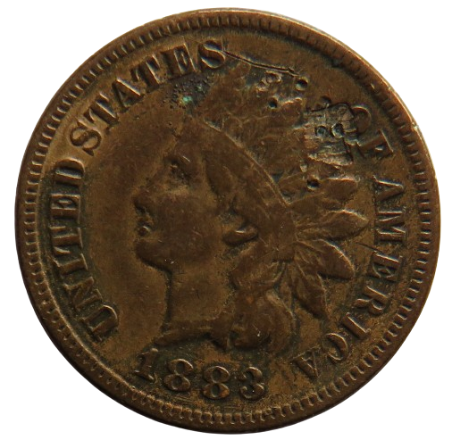 1883 USA Indian Head One Cent Coin