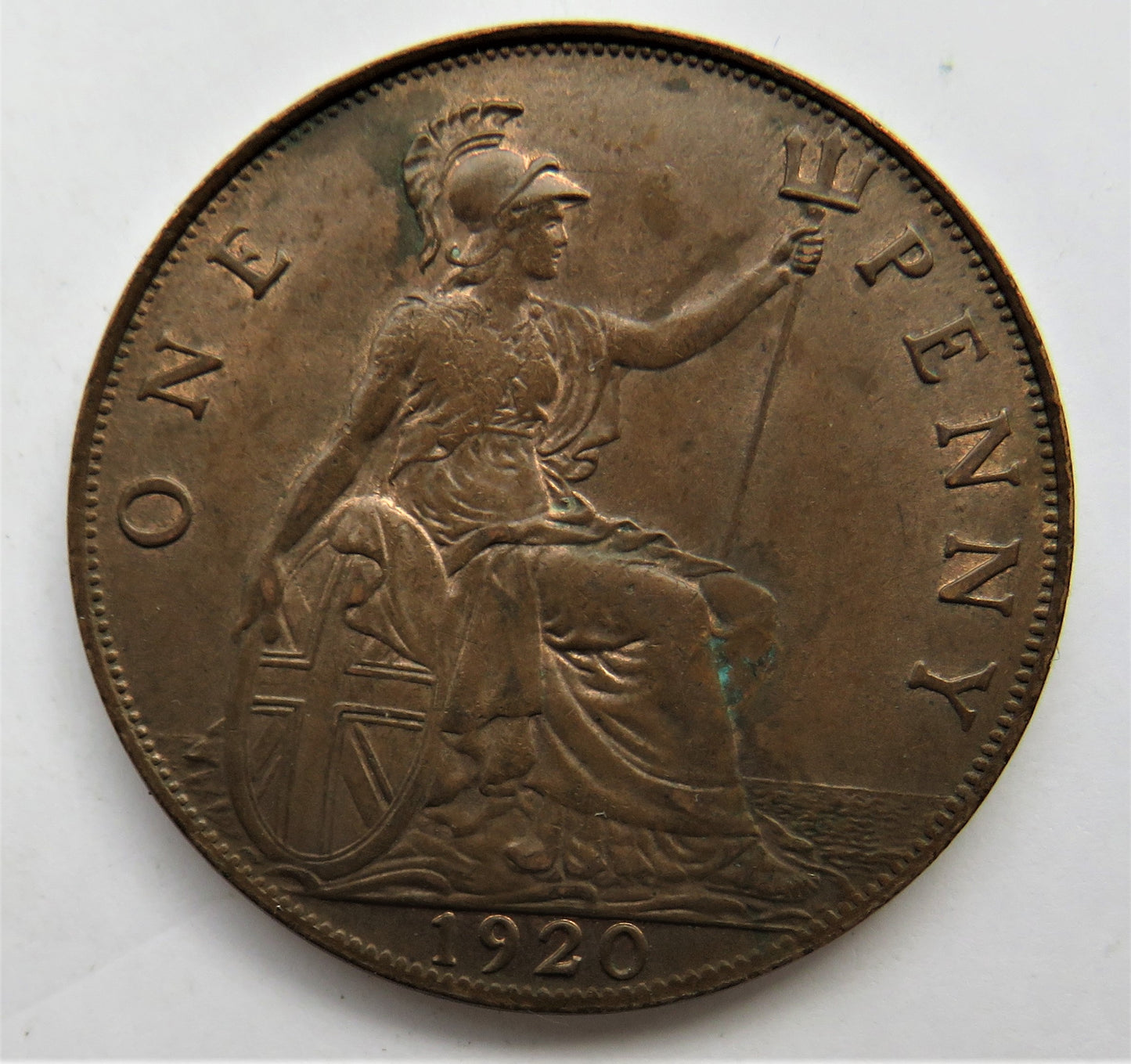 1920 King George V One Penny Coin - Great Britain In Higher Grade