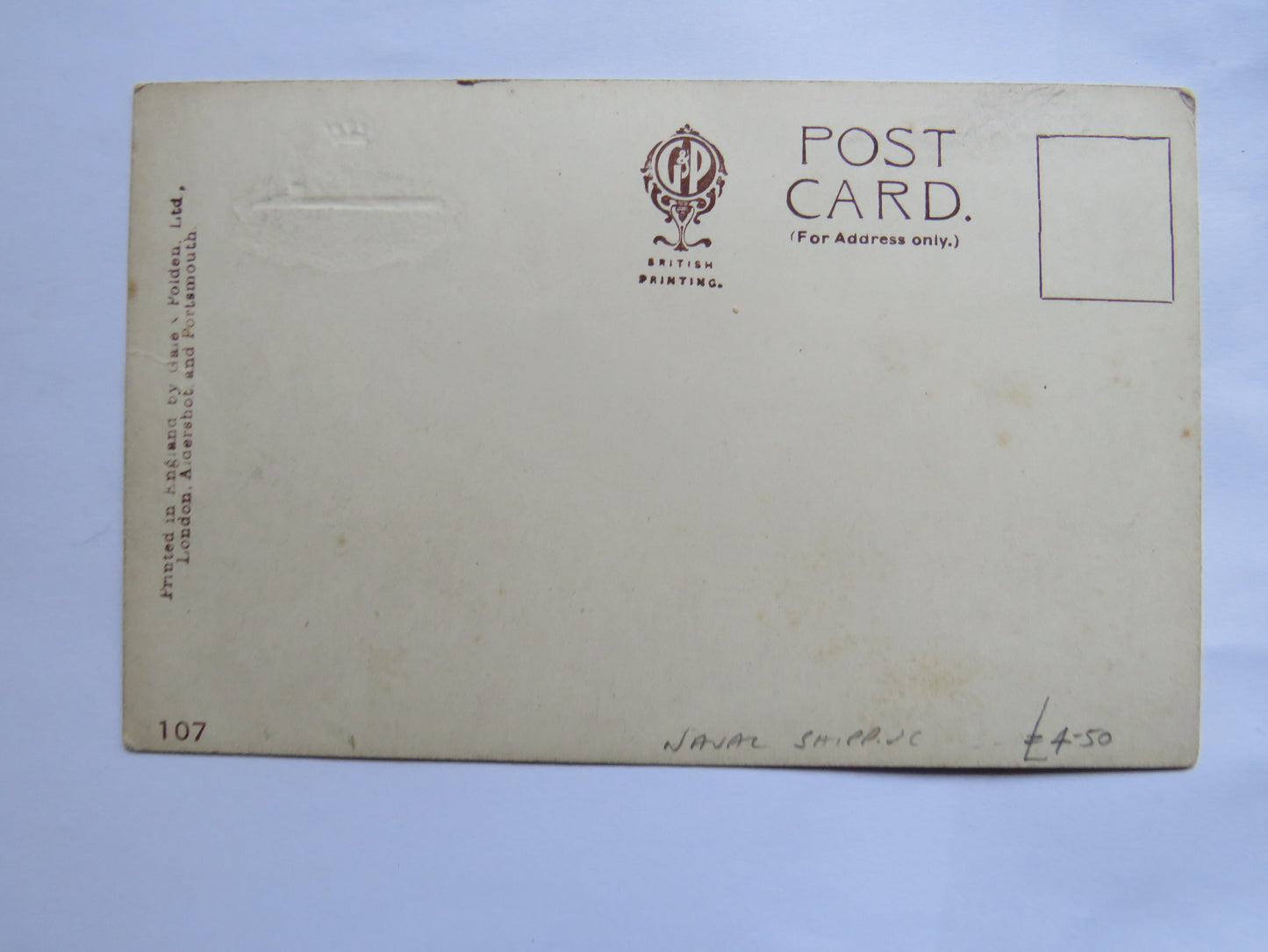 Vintage Postcard of Submarine "D" Class